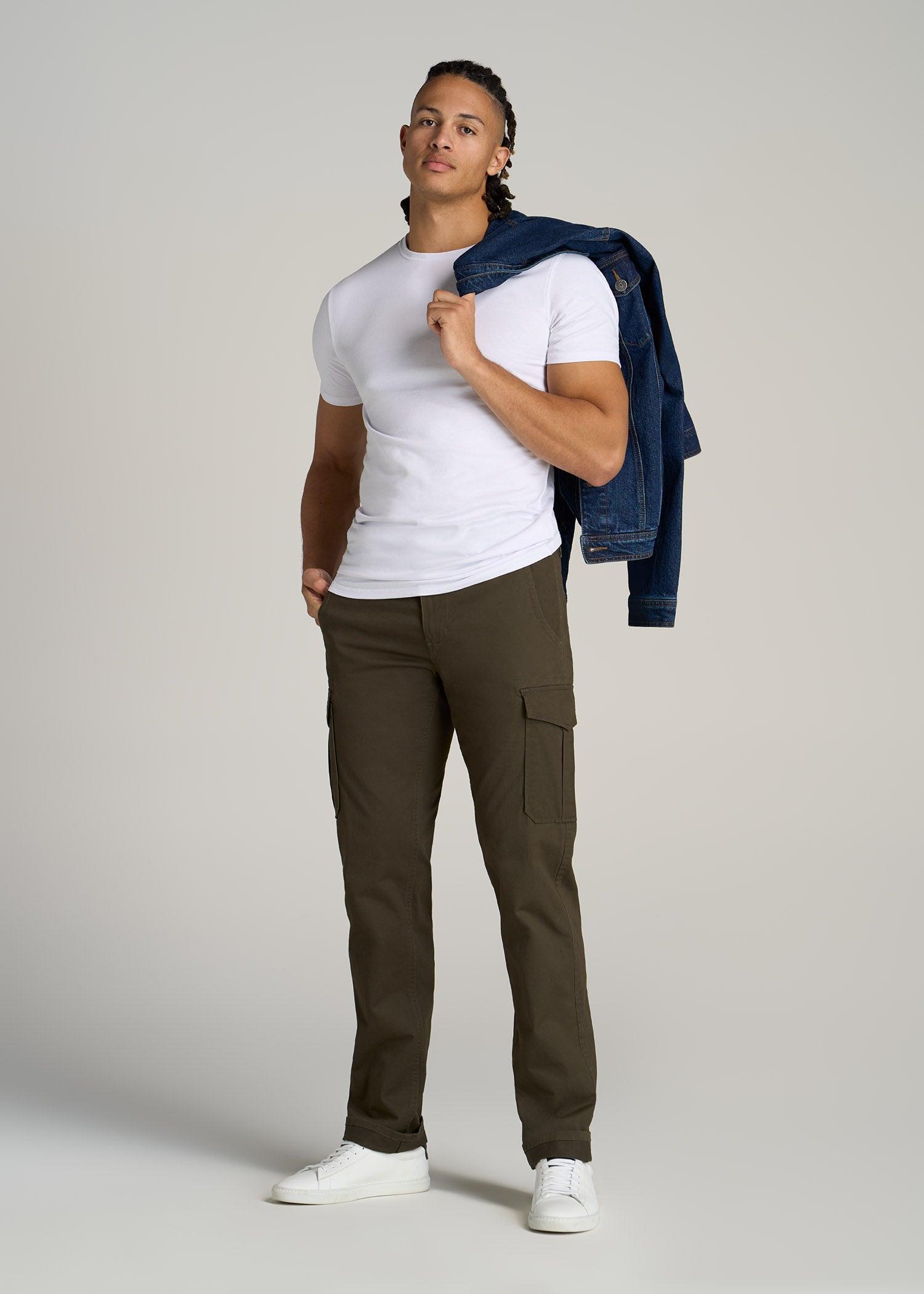 The Essential SLIM-FIT Crewneck Tee for Tall Men in White Male Product Image