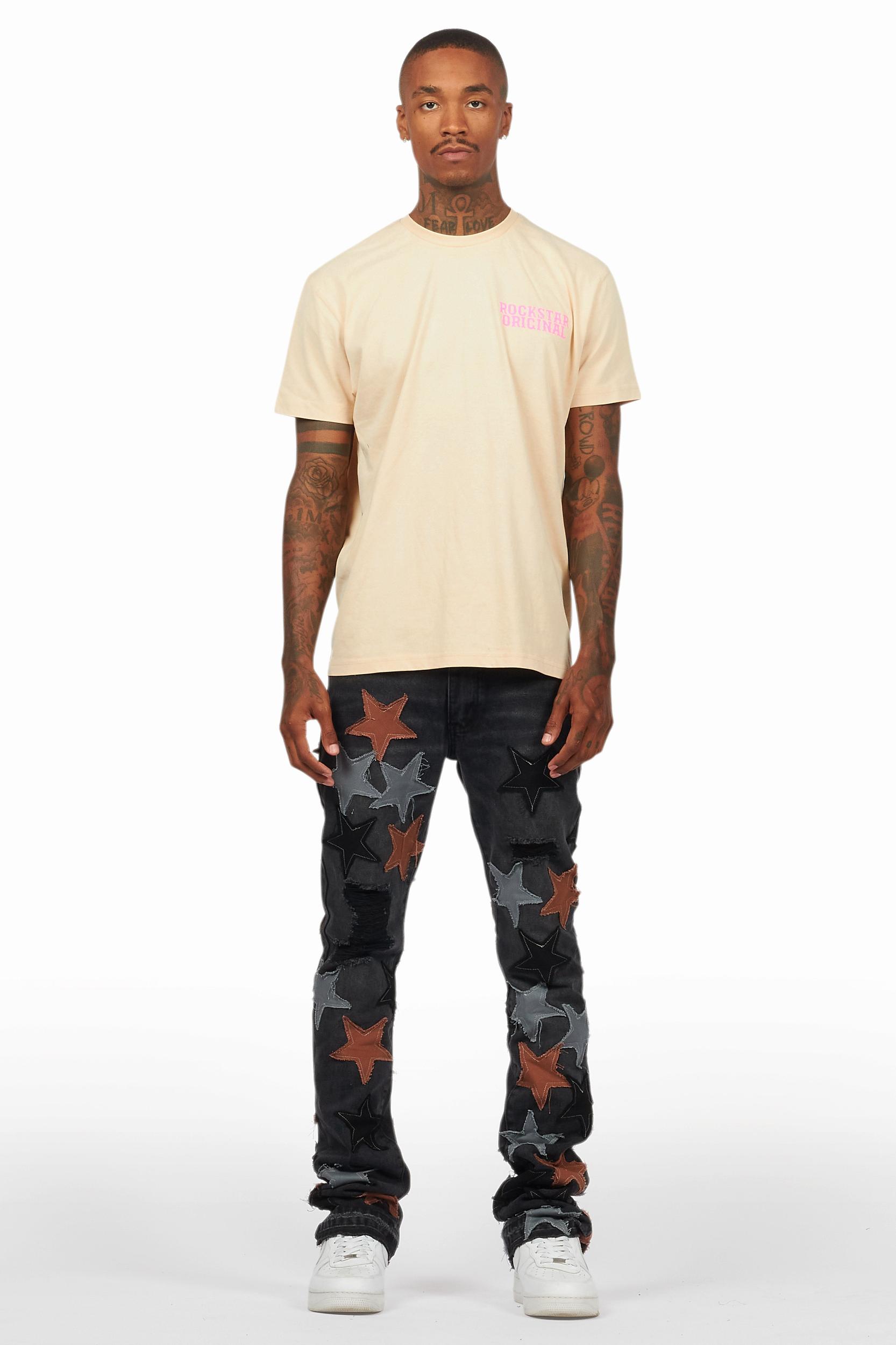 StarLane Dark Grey Stacked Flare Jean Male Product Image