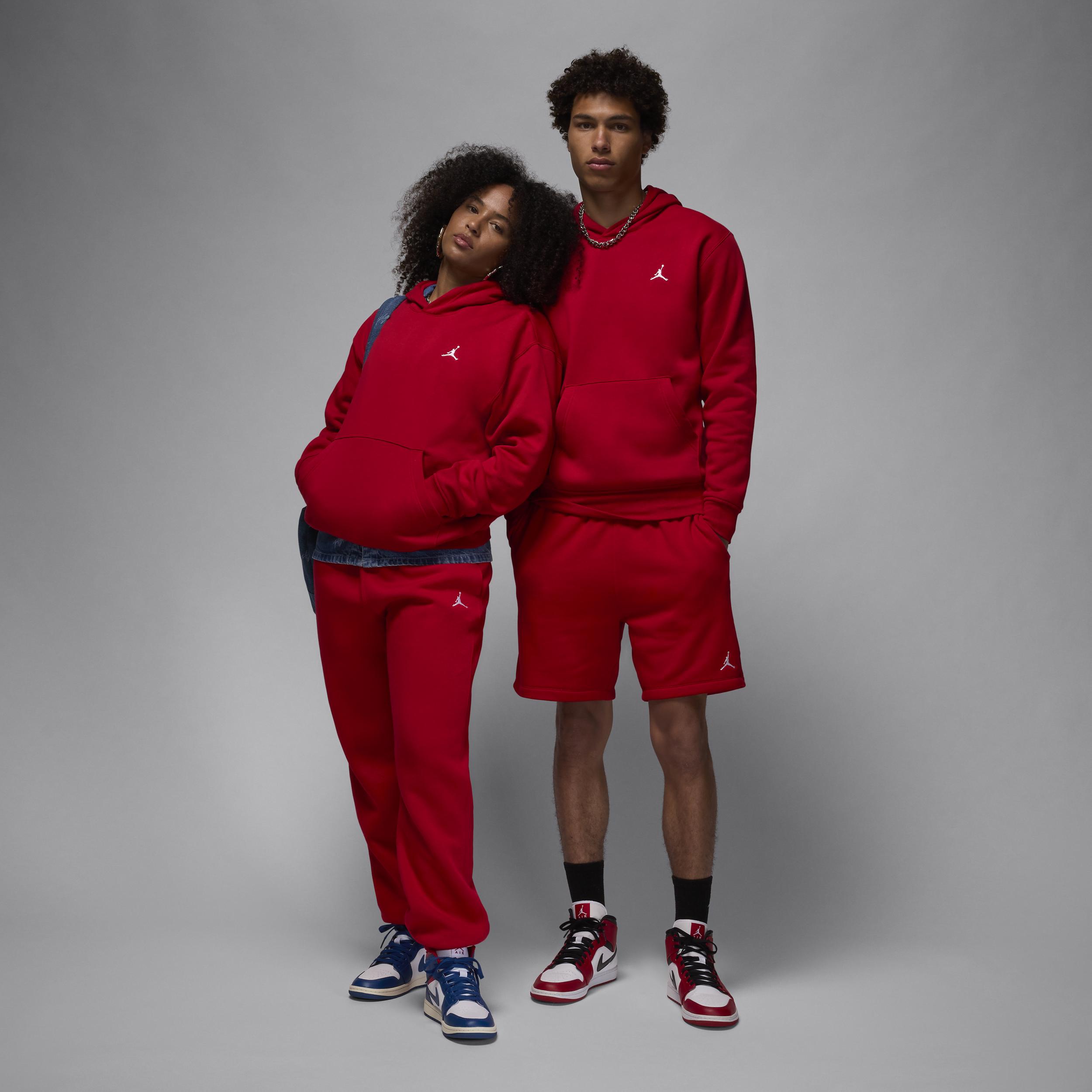 Jordan Mens Jordan Brooklyn Fleece Pullover - Mens Gym Red/White Product Image