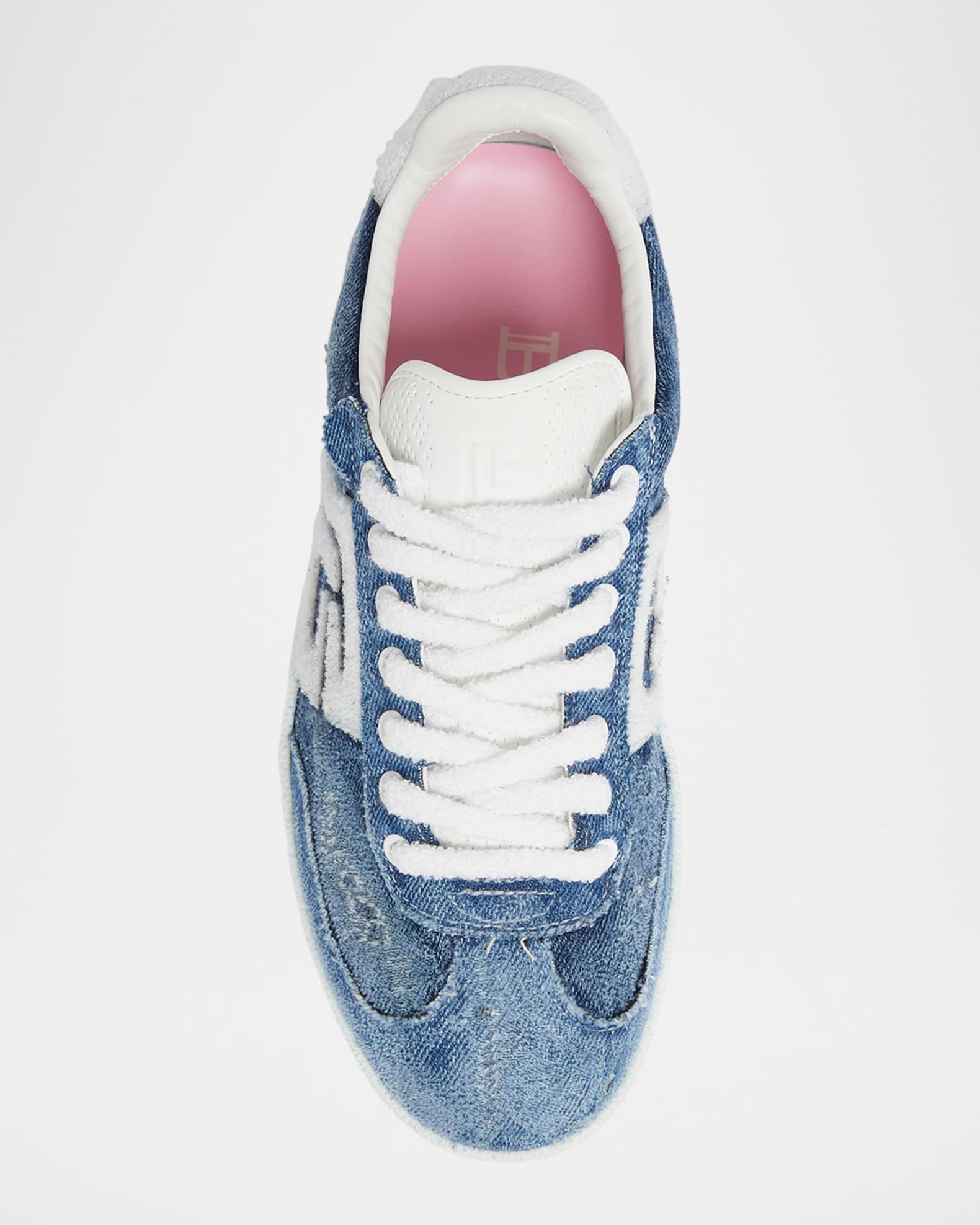 Swan Destroyed Denim Low-Top Sneakers Product Image