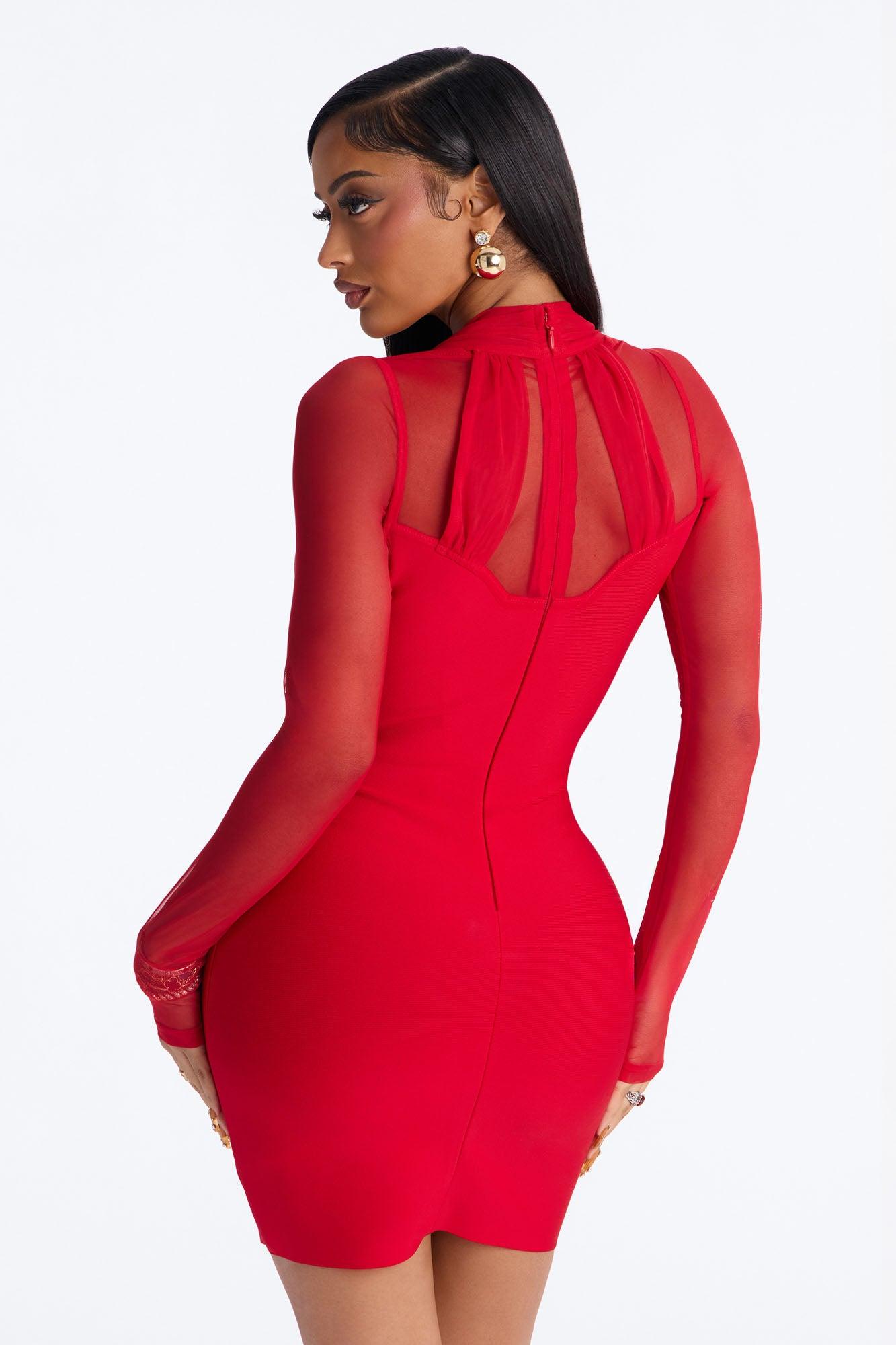 Crave More Bandage Mini Dress - Red Female Product Image