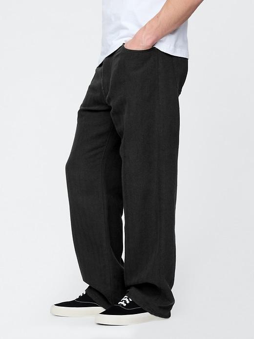 Linen-Cotton '90s Loose Herringbone Pants Product Image