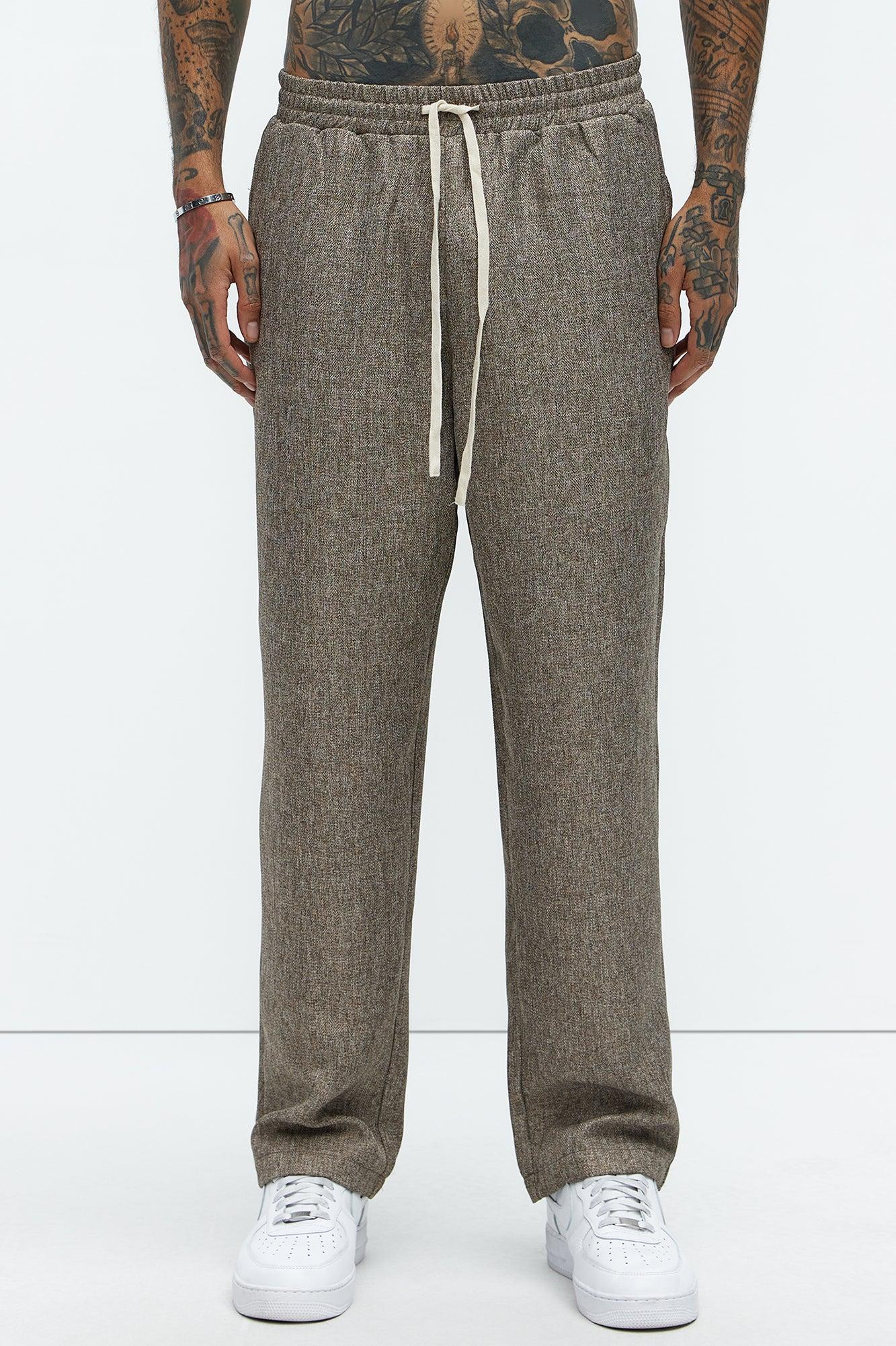 Canary Textured Straight Pants - Brown Product Image