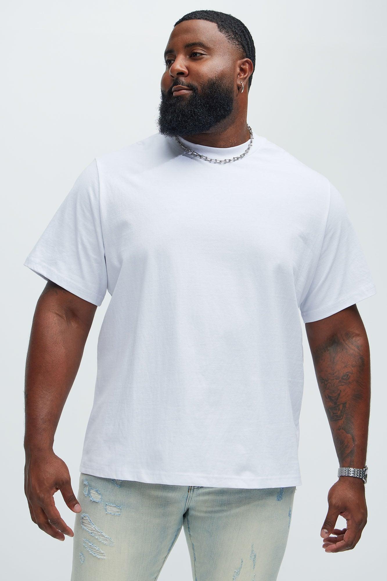 Oversized Heavyweight Short Sleeve Tee - White Product Image