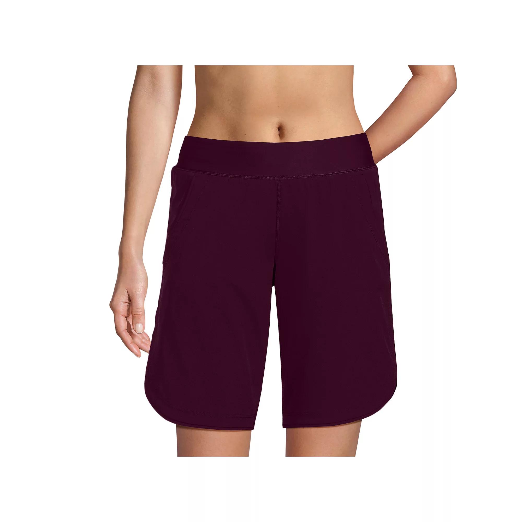 Women's Lands' End 9" Quick Dry Swim Board Short With Panty,  Product Image