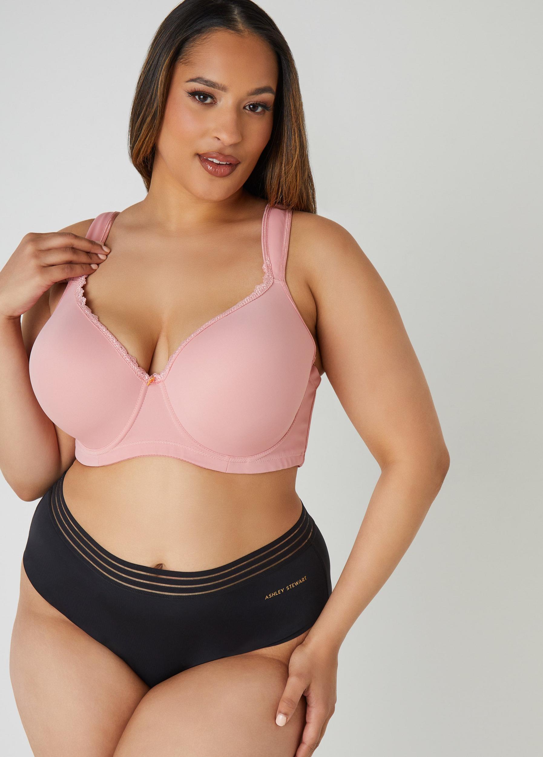 Full Coverage Lace Trim Butterfly Bra Product Image