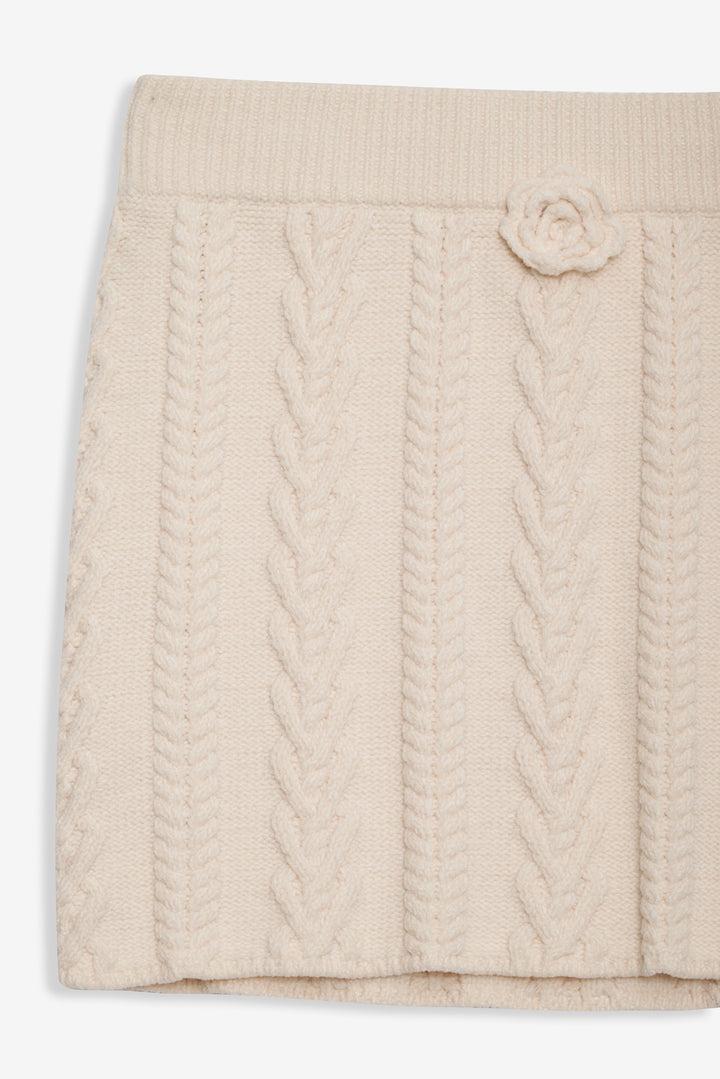 Martina Knit Mini Skirt — White Product Image