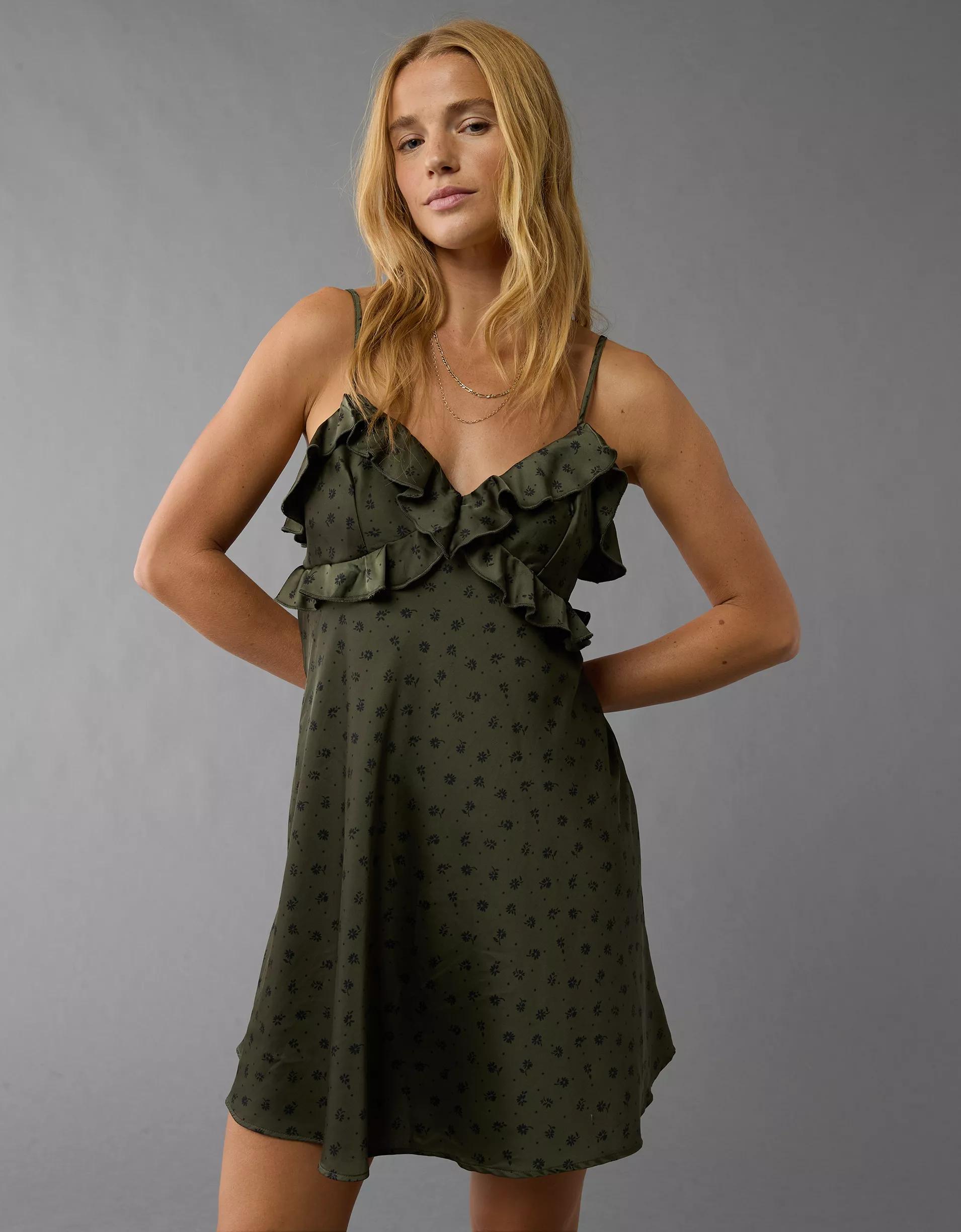AE Ruffle Mini Slip Dress Product Image