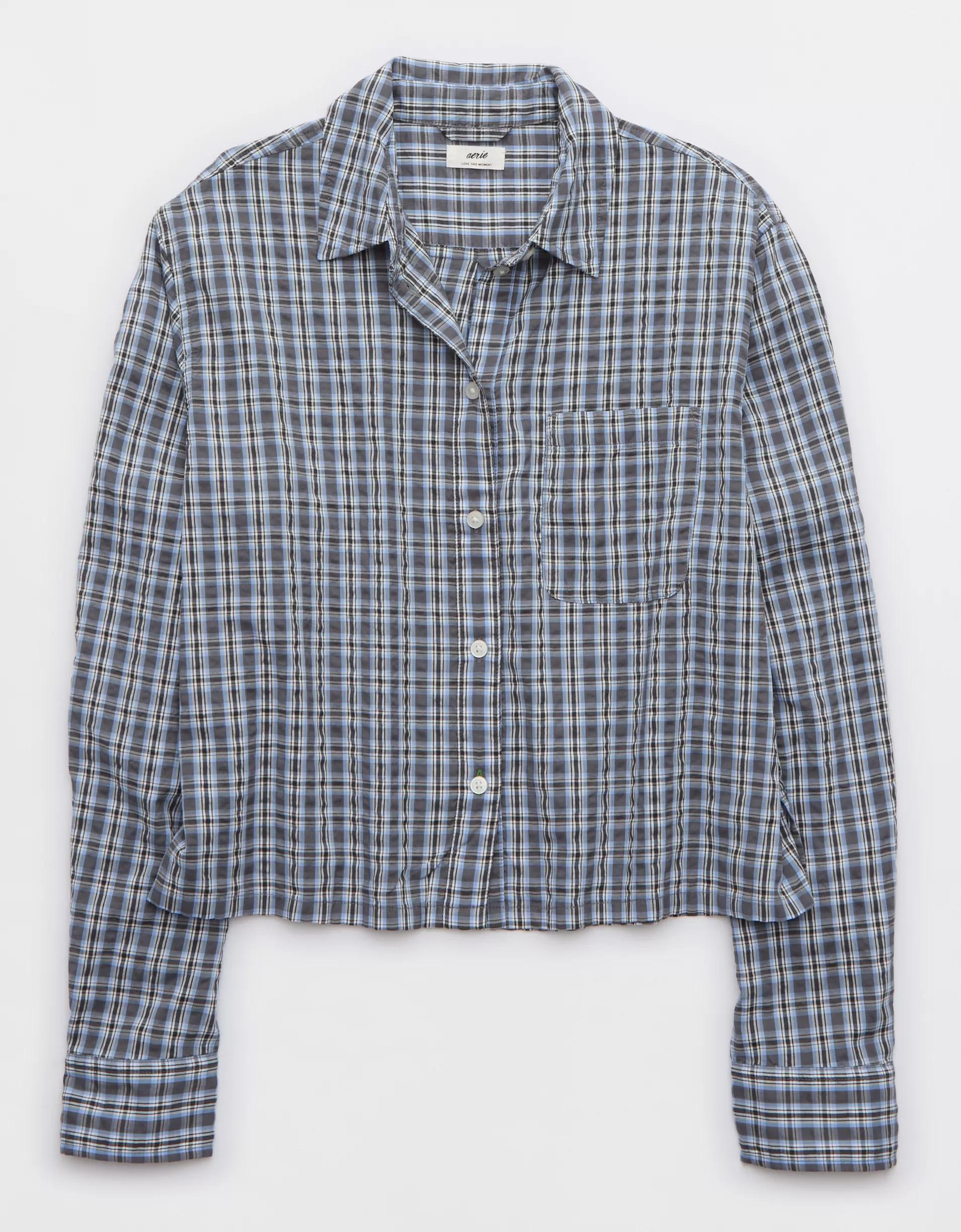 Aerie Off-Duty Seersucker Pajama Shirt Product Image
