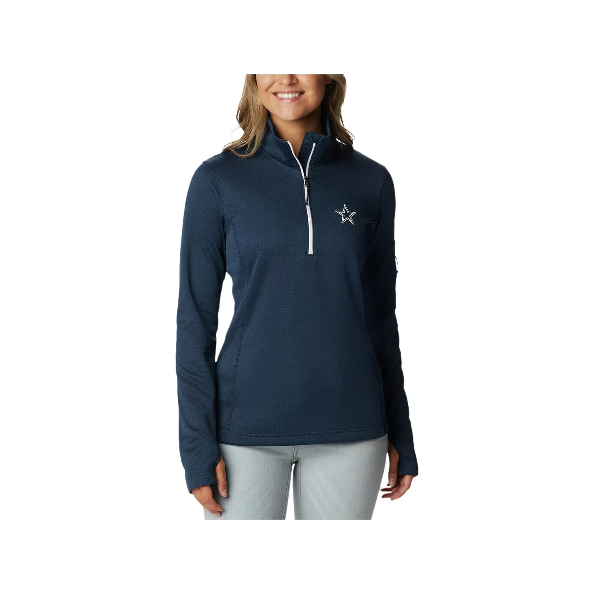 Women's Columbia Navy Dallas Cowboys Park View Omni-Wick Half-Zip Top, Size: 2XL, Blue Product Image