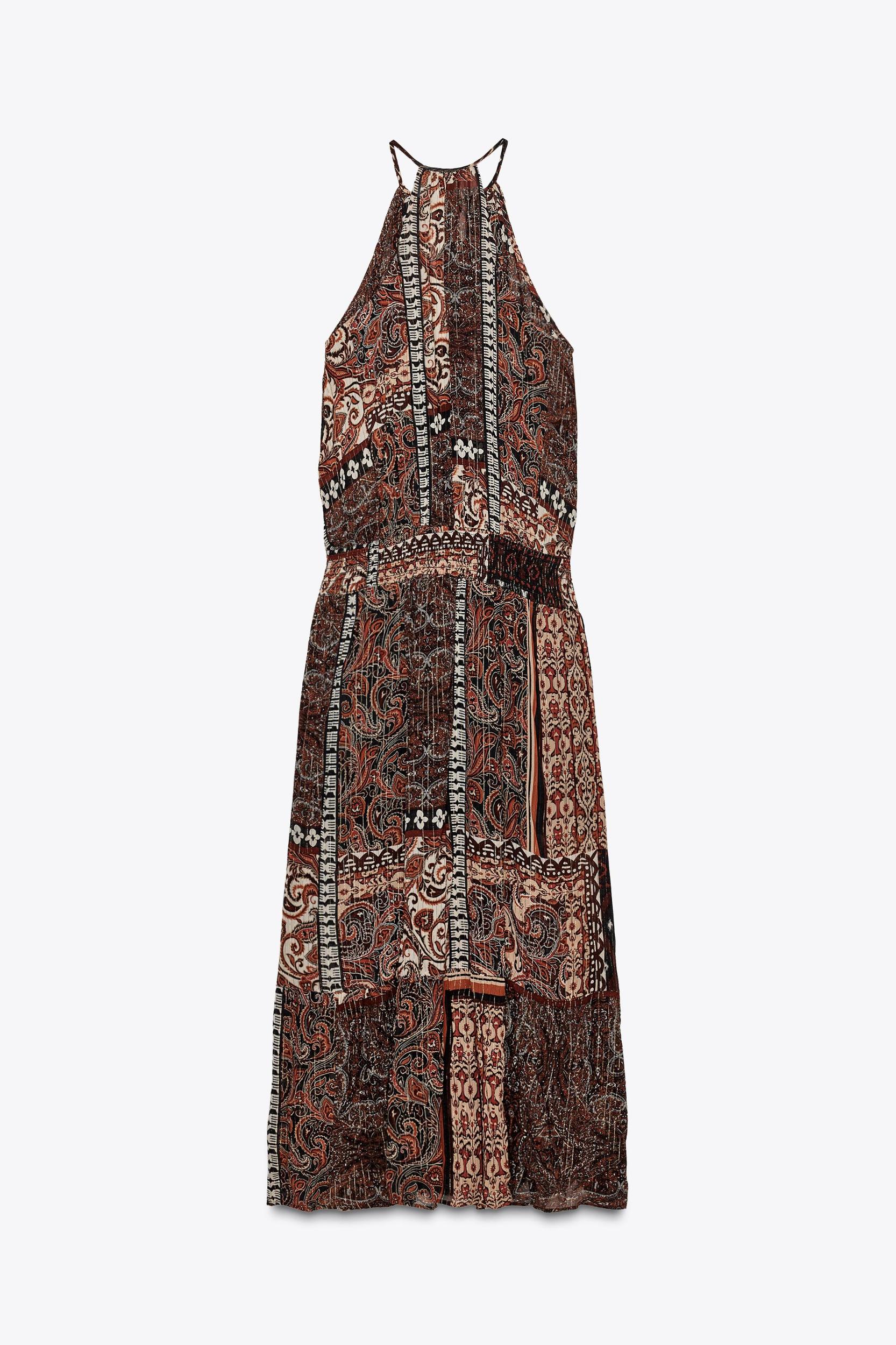 METALLIC THREAD PRINT DRESS Product Image