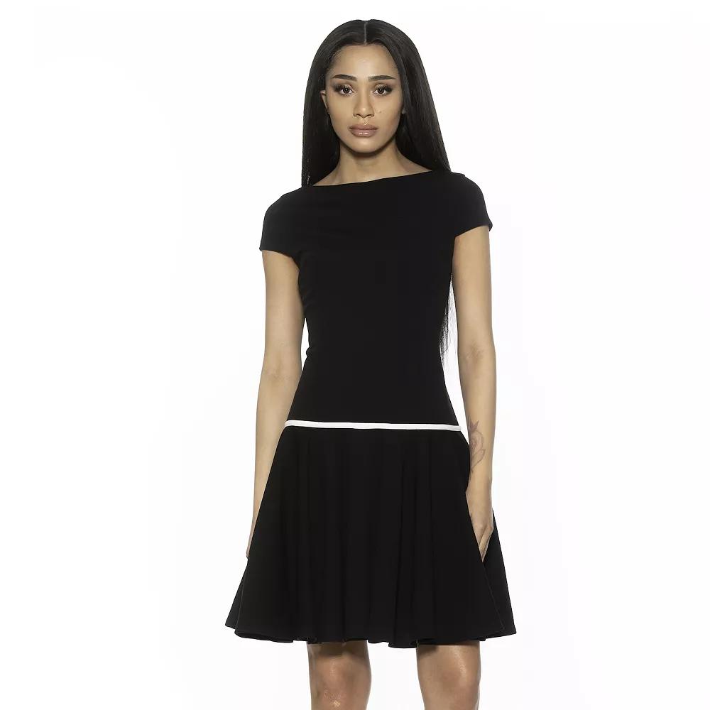 Women's ALEXIA ADMOR Aoife Boatneck Cap Sleeve Dropped Waist Dress,  Product Image
