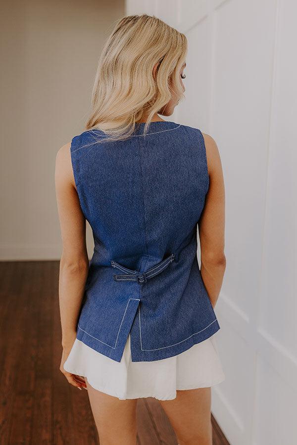 Rodeo Drive Darling Denim Vest Top Product Image