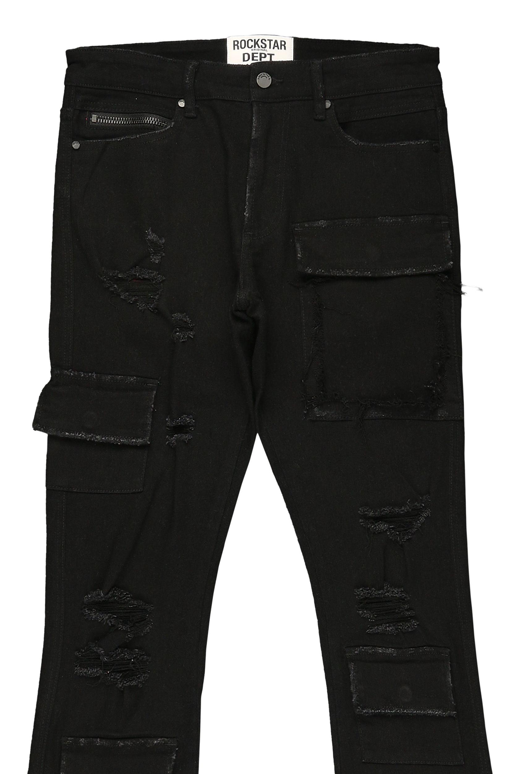 Glenn Black Stacked Flare Jean Male Product Image