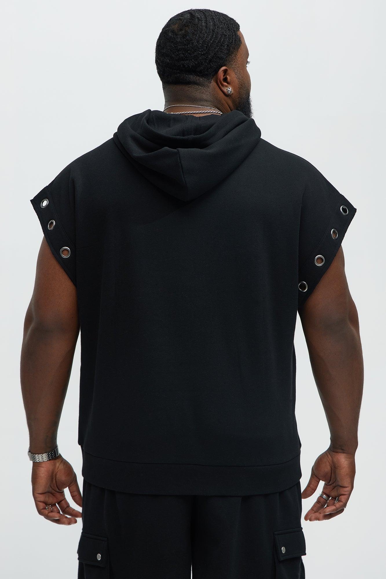 Tyson Ring Sleeveless Hoodie - Black Product Image