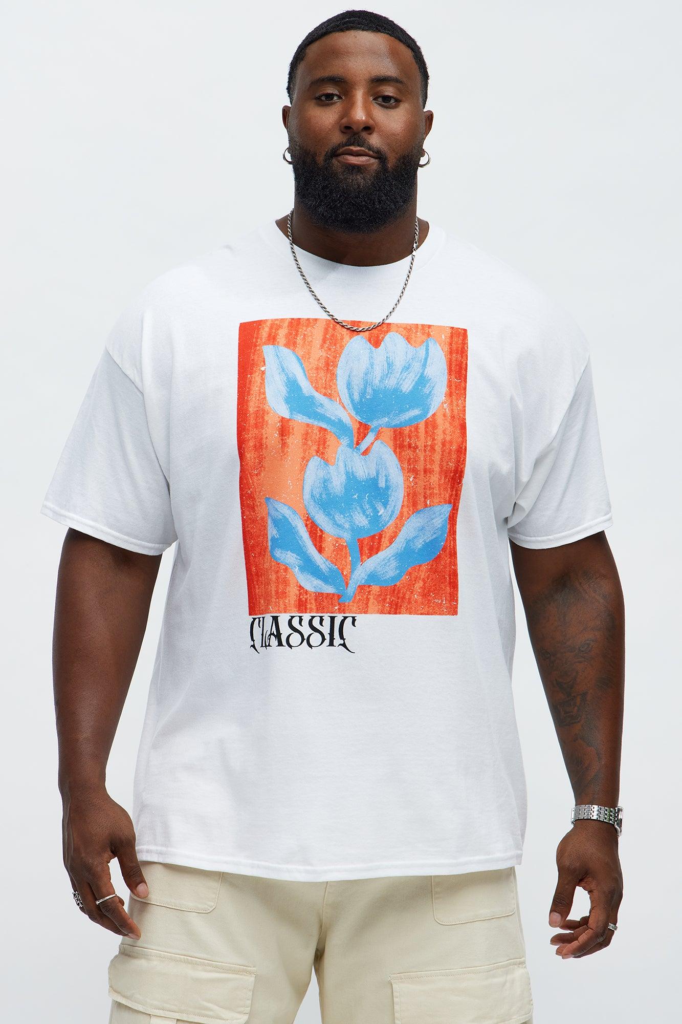 Classic Flowers Short Sleeve Tee - White Male Product Image