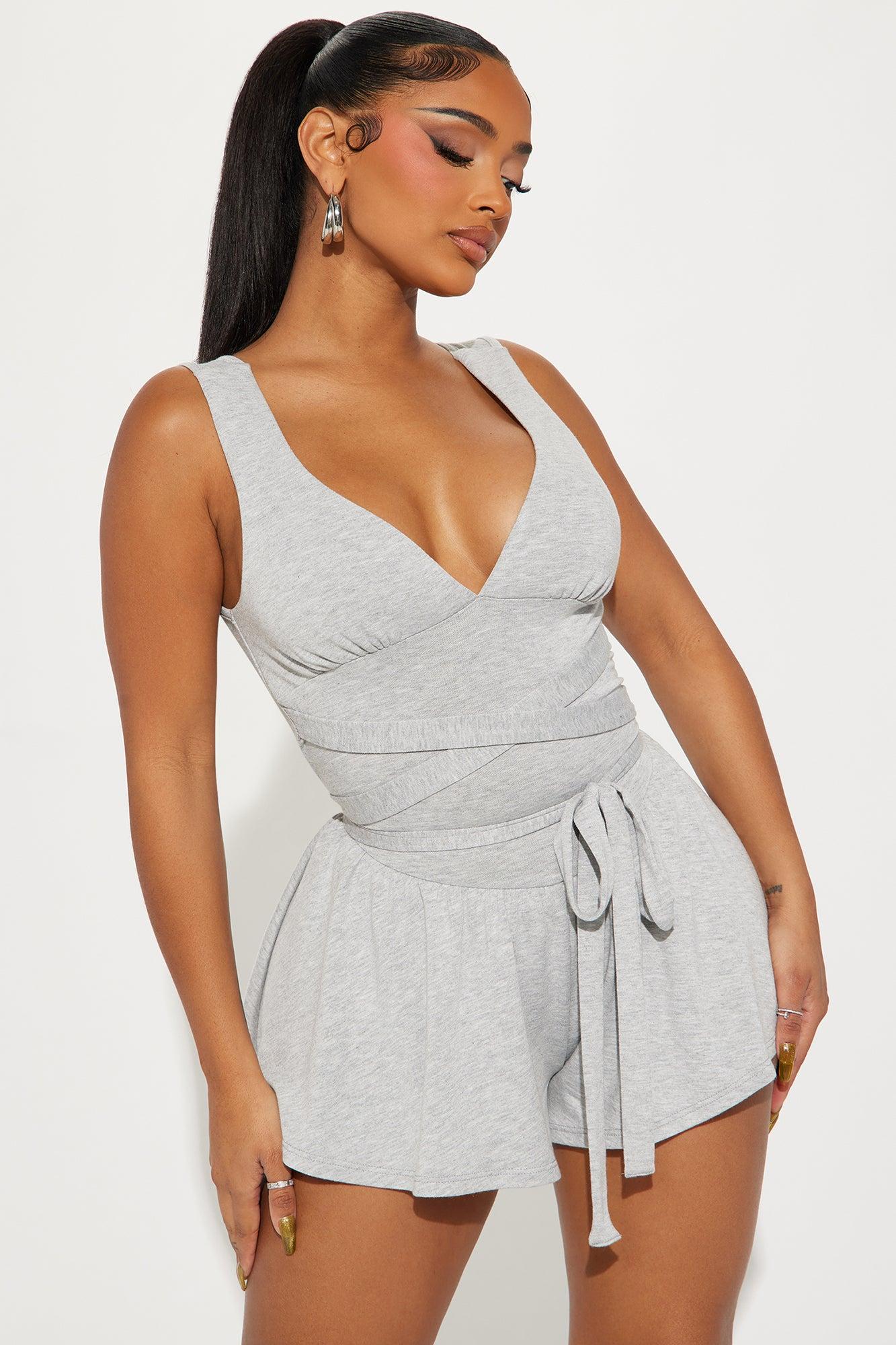 Winona Romper - Heathered Grey Product Image