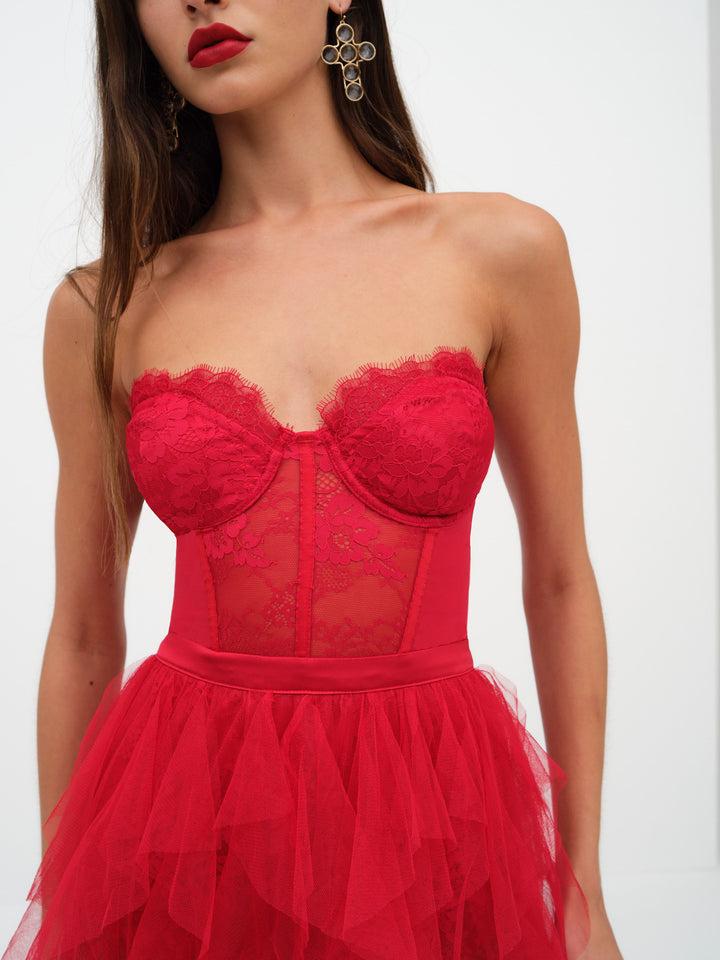 Bustier Gown — Red Product Image