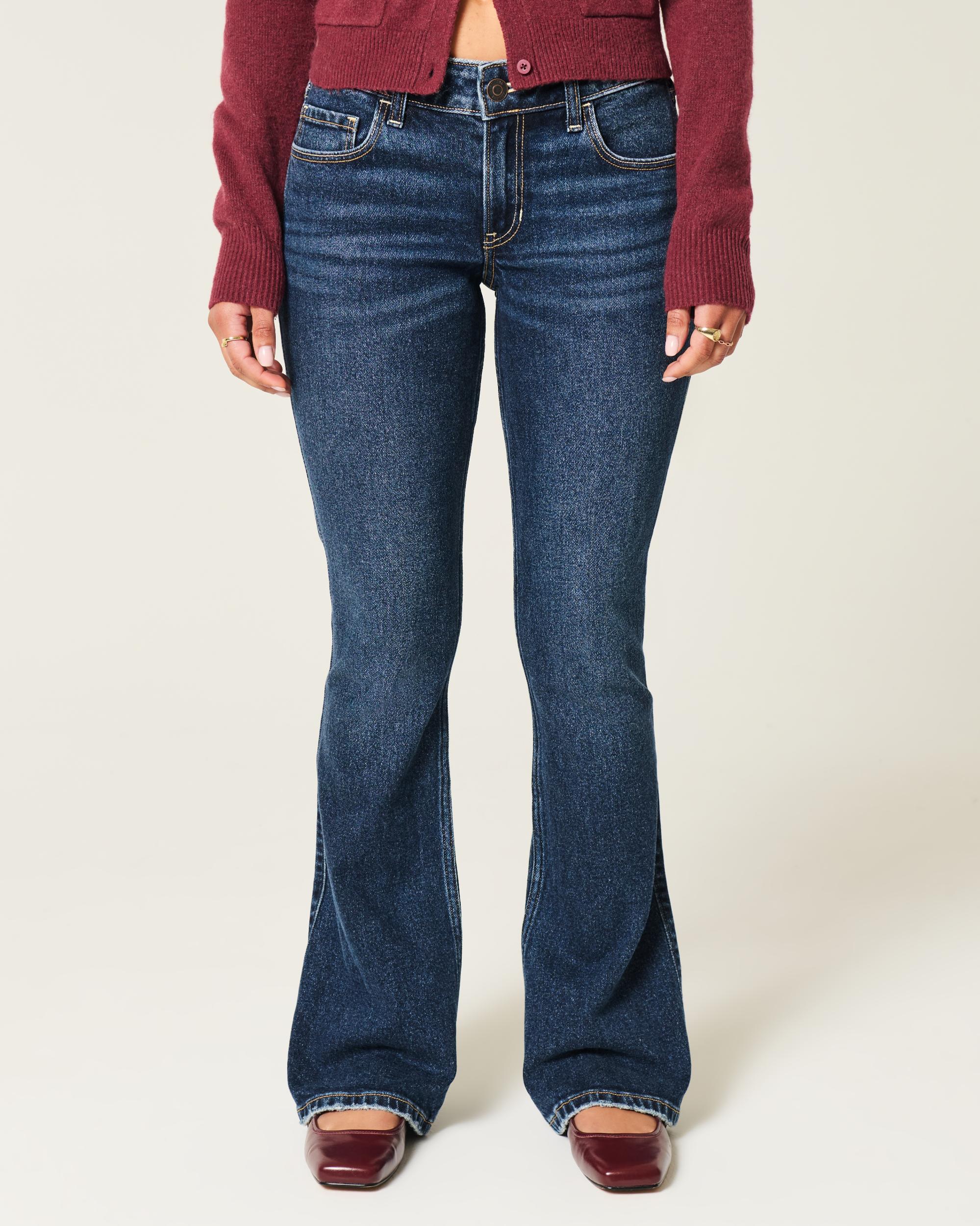 Low-Rise Dark Wash Shine Pockets Boot Jeans Product Image