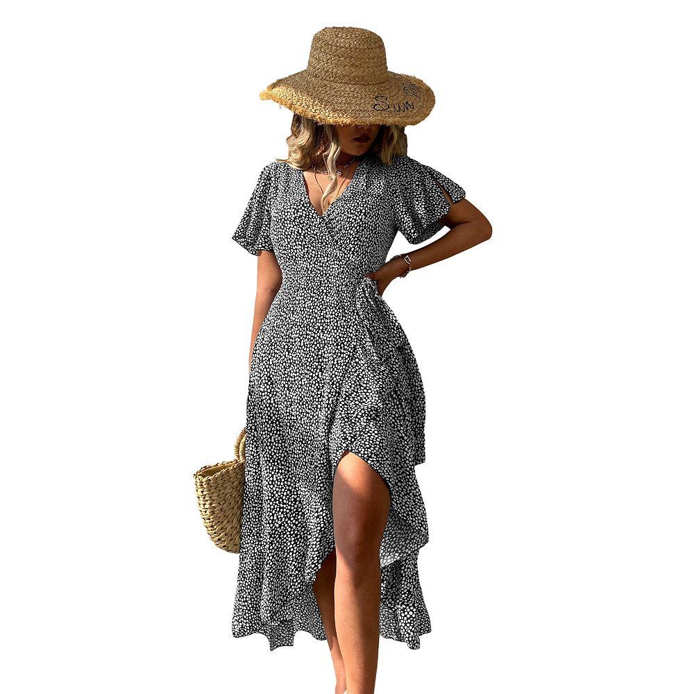 Women's Cupshe Flared Sleeve V-neck Ditsy Dress,  Product Image