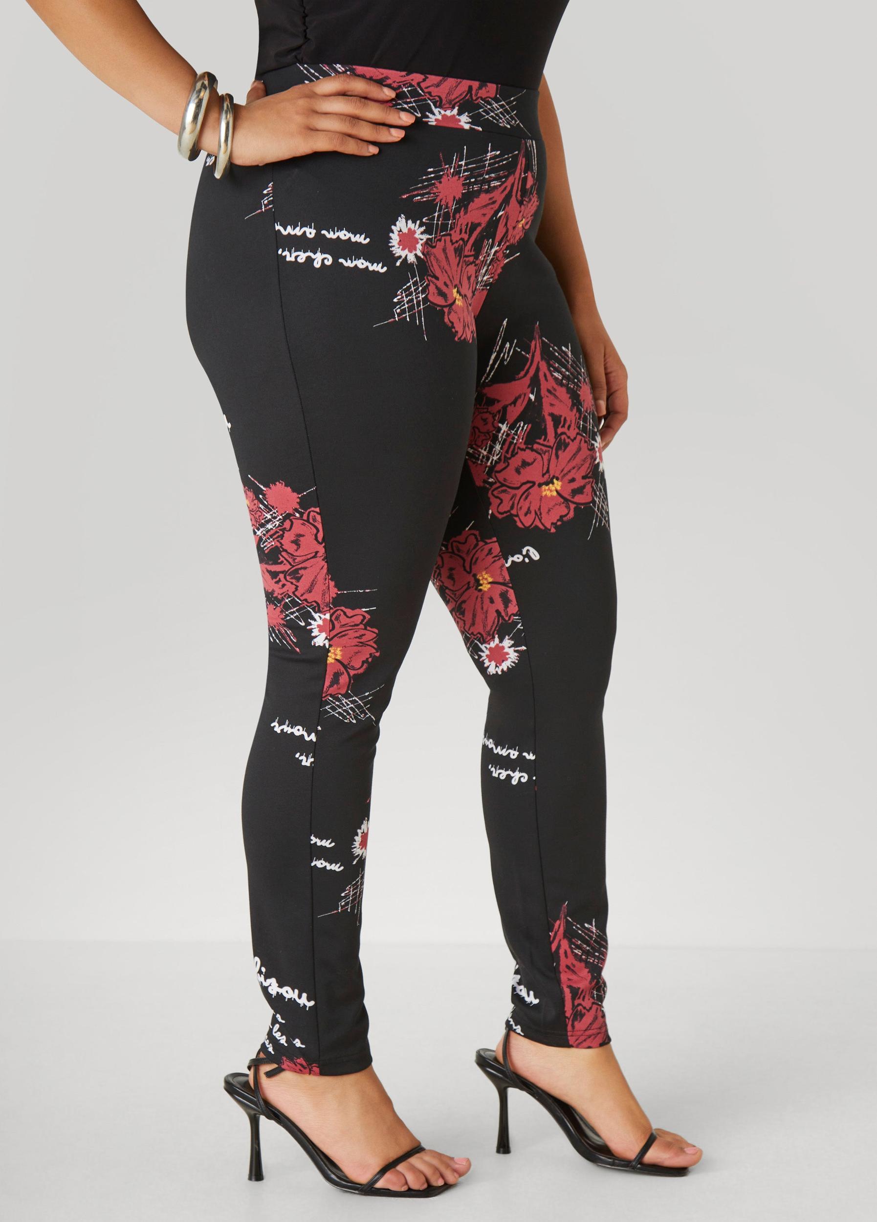 Plus Size Printed Ponte Leggings Ashley Stewart Product Image