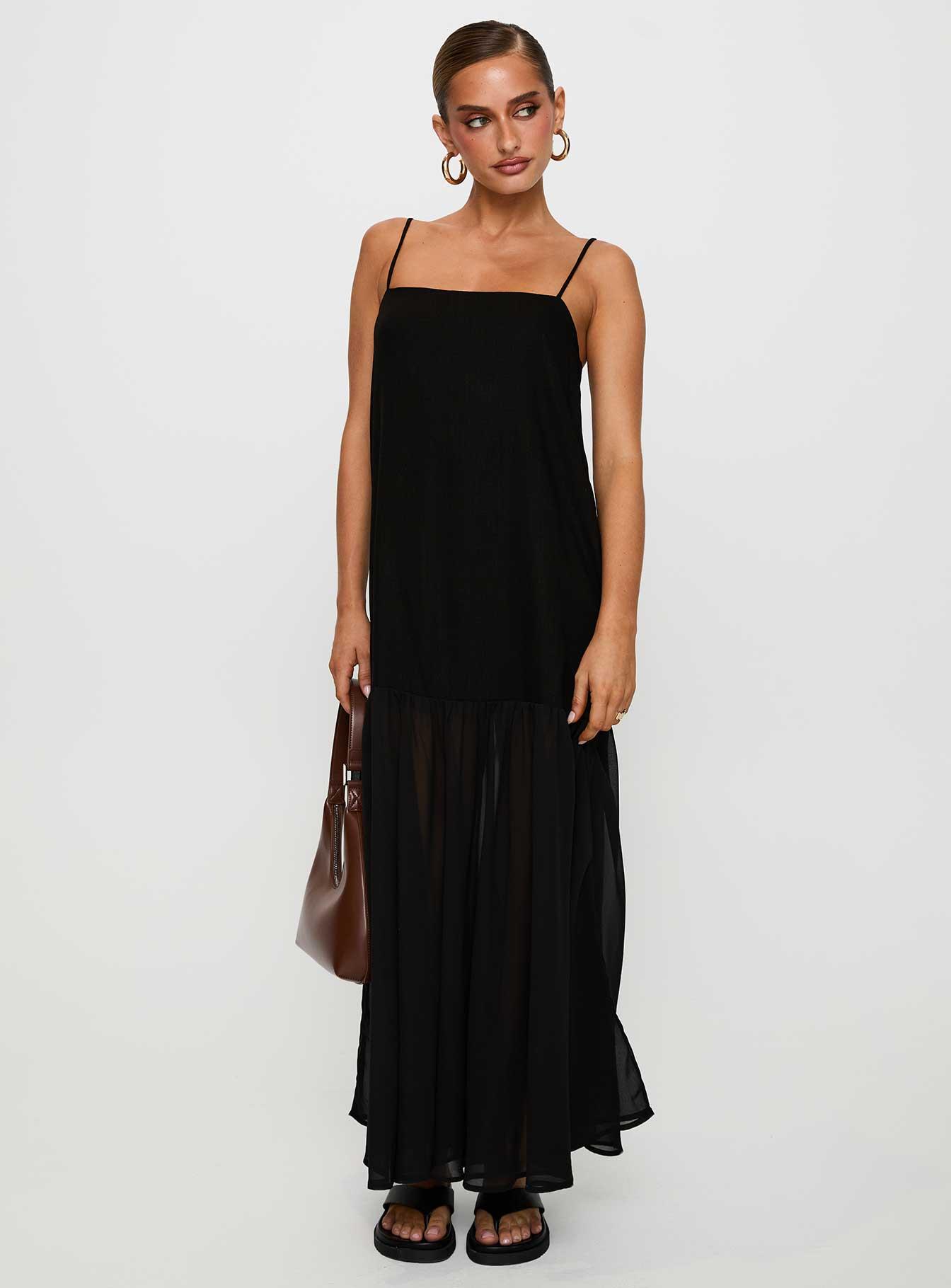 Iskra Drop Waist Maxi Dress Black Product Image