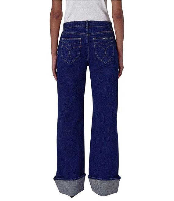 Rolla's Heidi Low Rise Turn Up Straight Leg Cuff Jeans Product Image