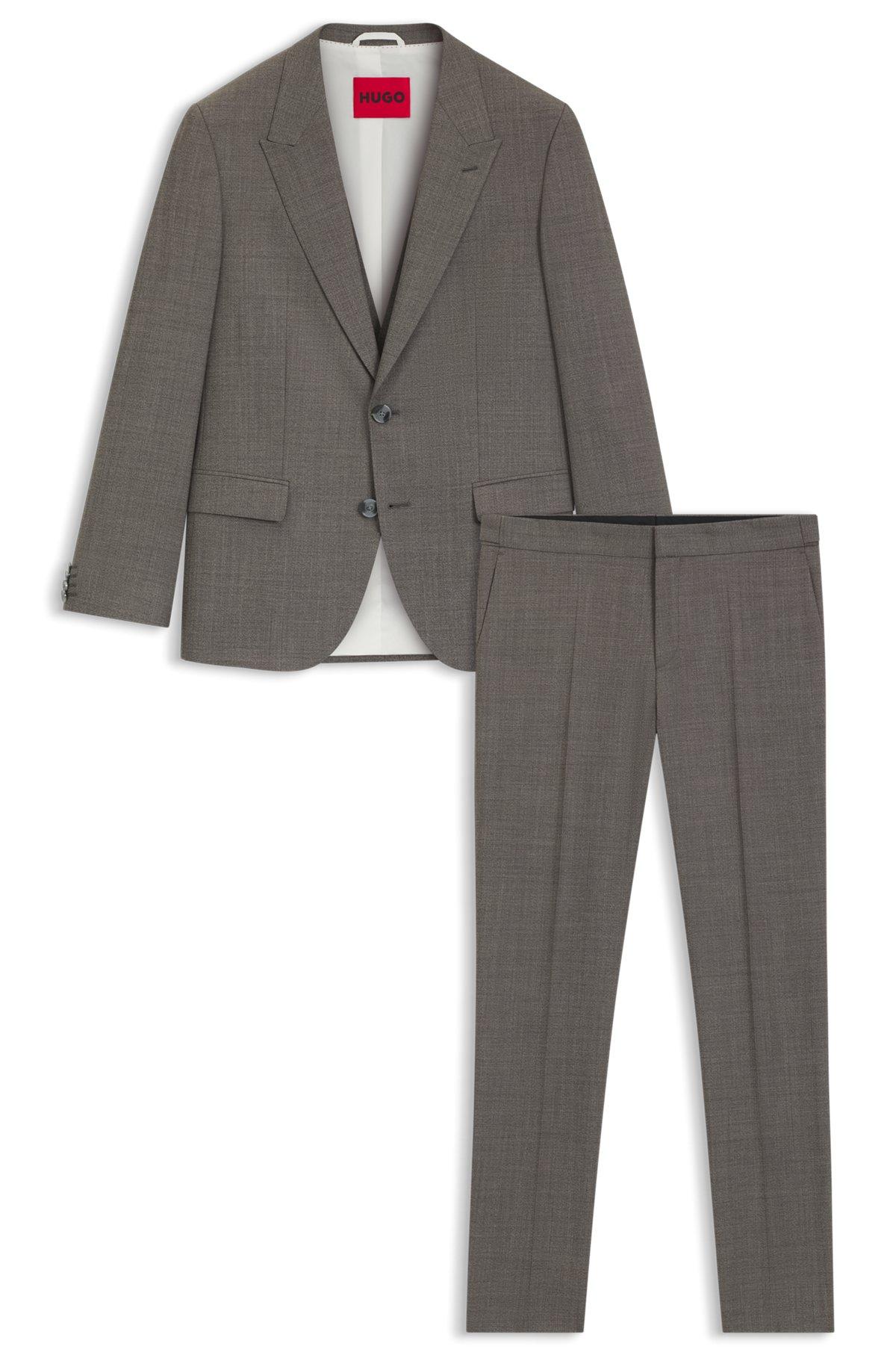 Slim-fit three-piece suit in stretch sharkskin Product Image