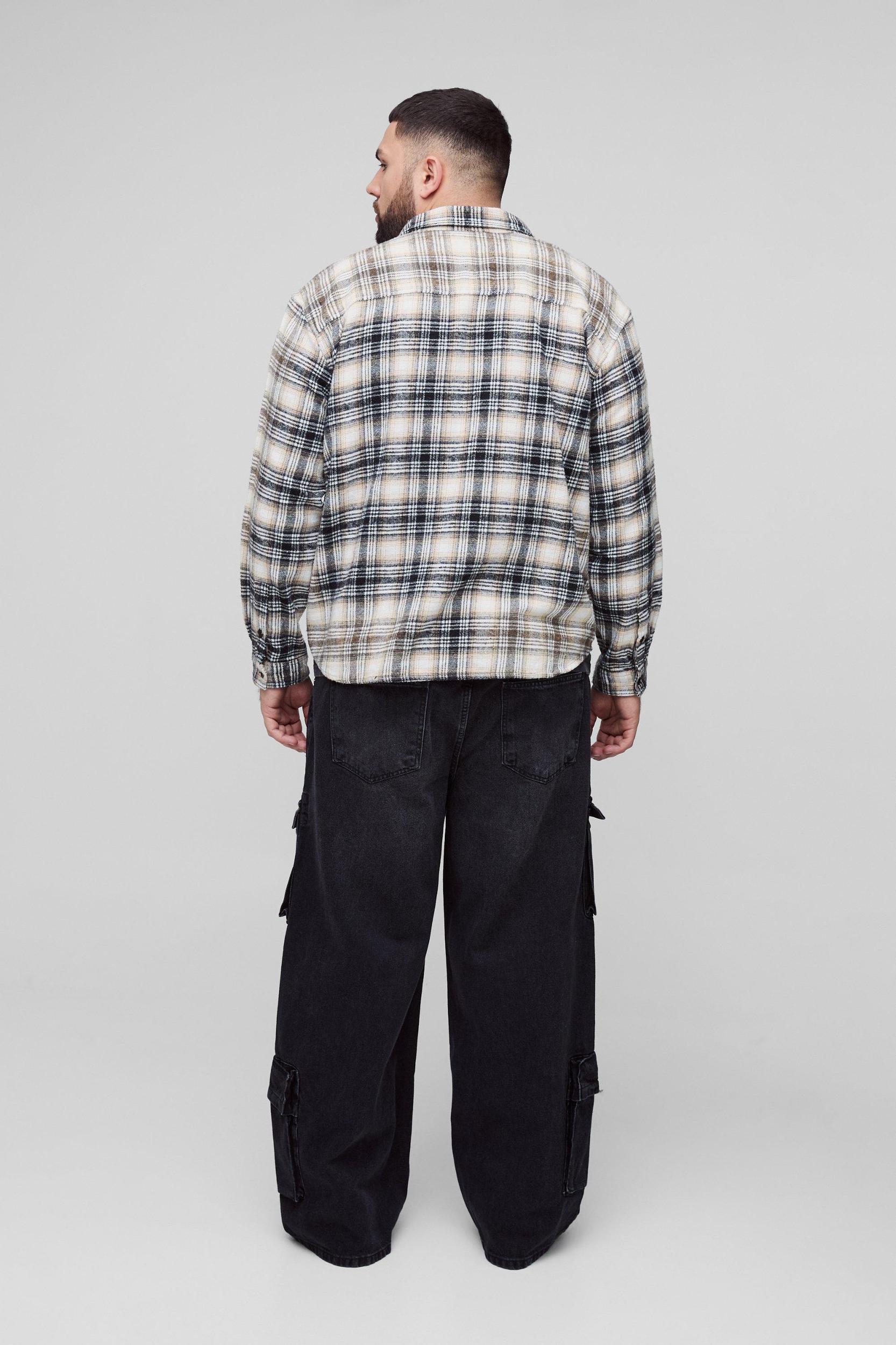 Plus Extreme Cargo Baggy Flared Jeans | boohooMAN USA Product Image