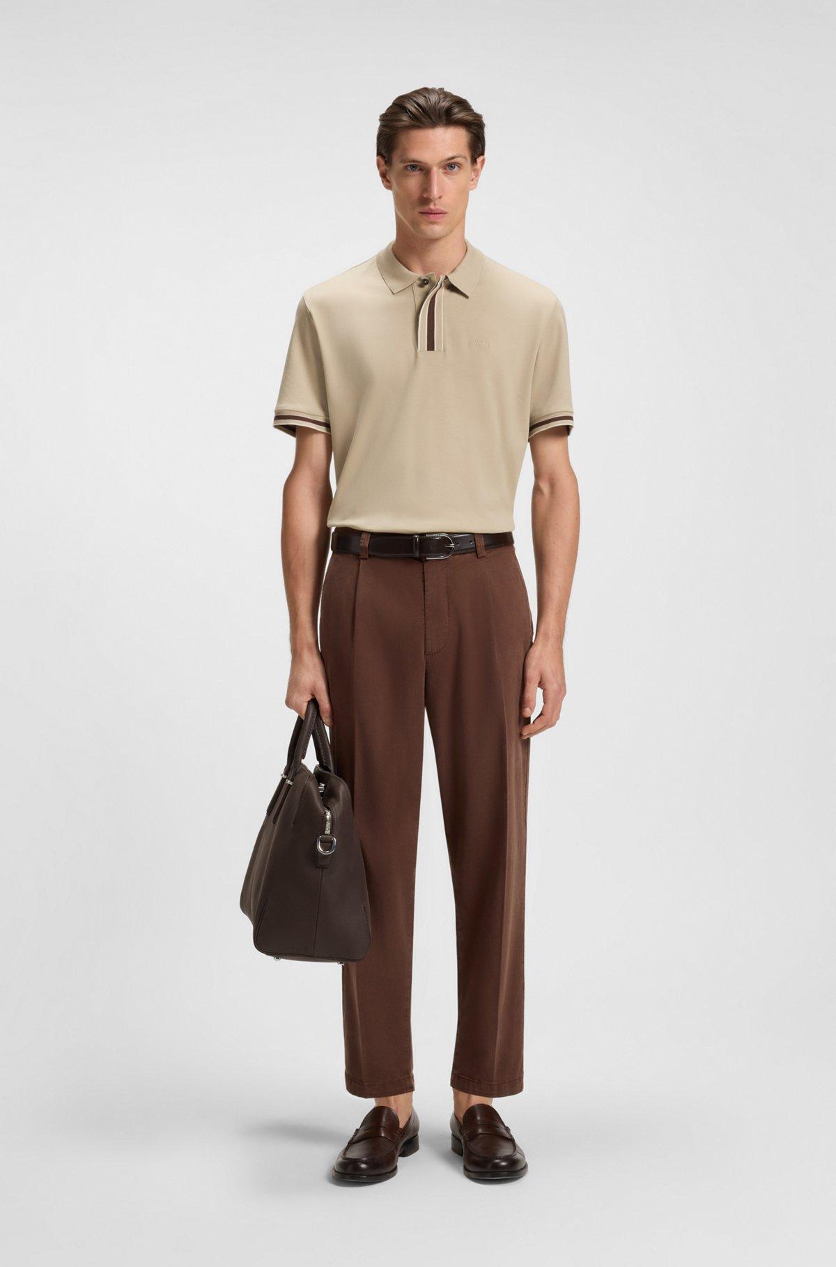 Interlock-cotton polo shirt with contrast tipping Product Image