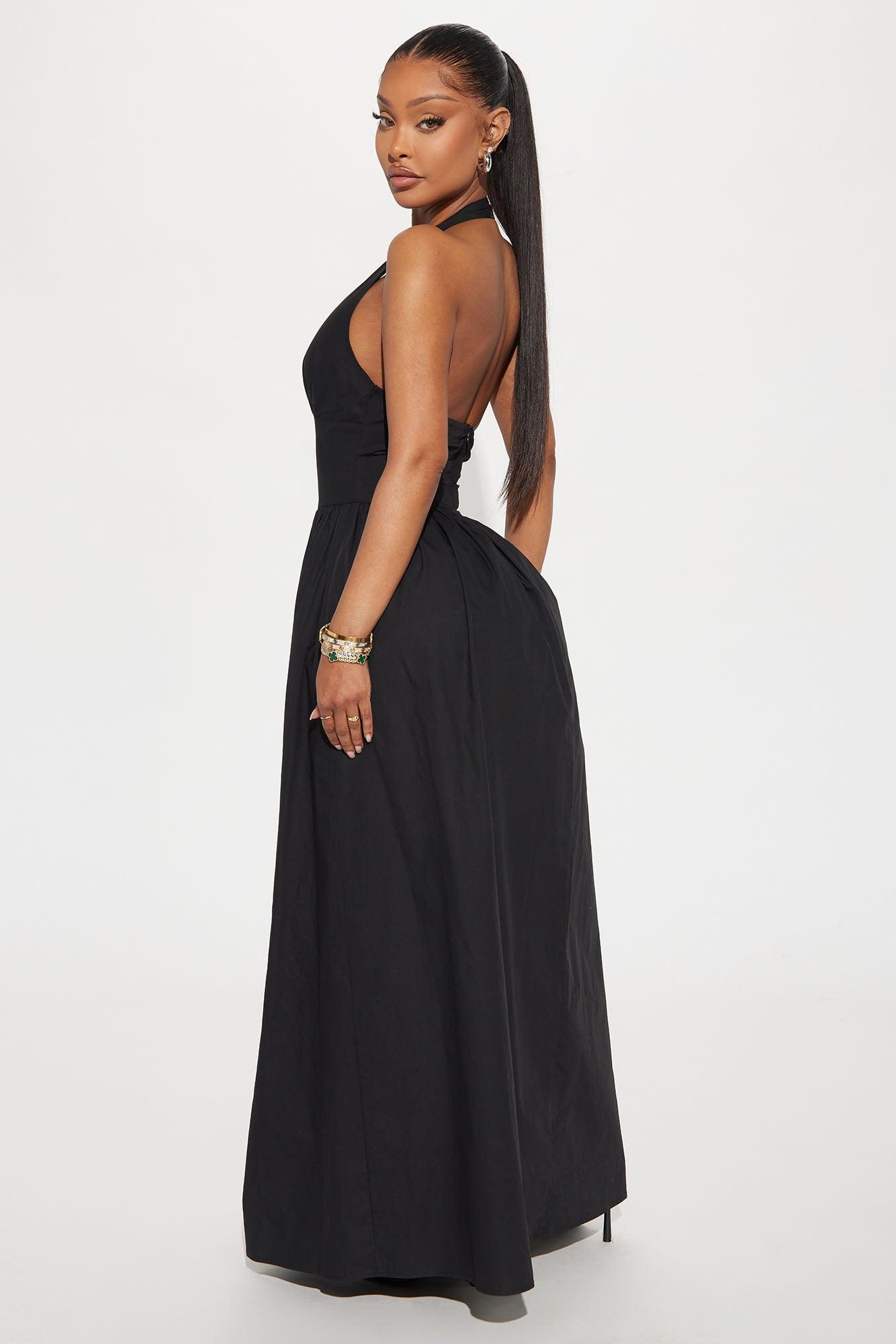 Serenita Poplin Maxi Dress - Black Product Image