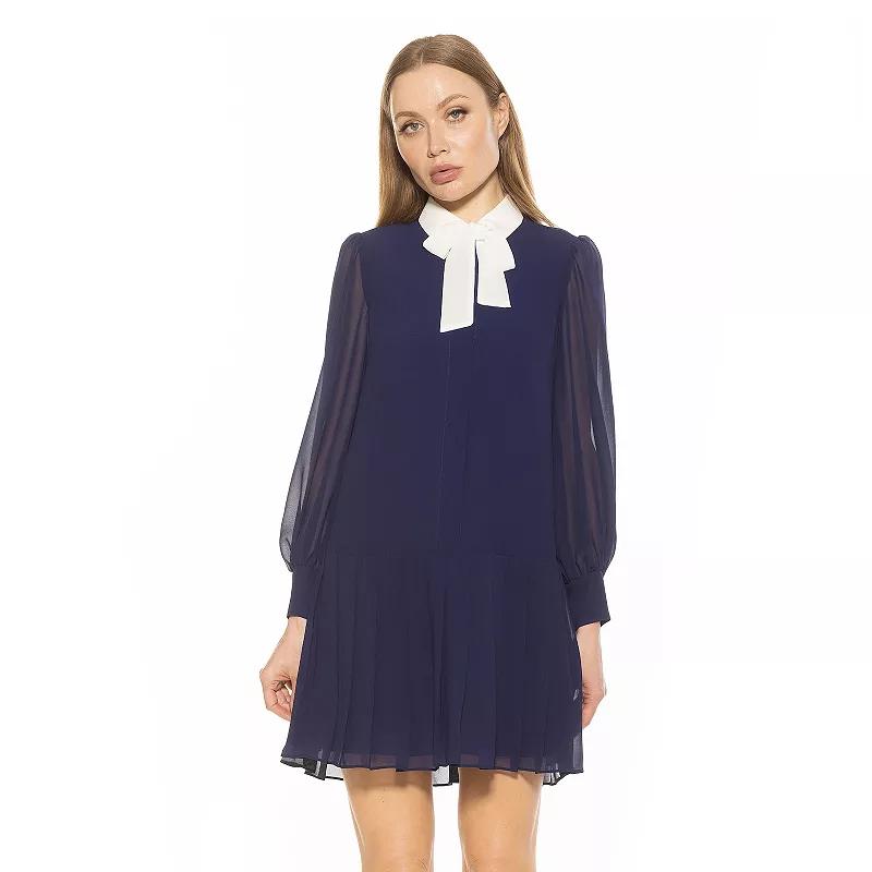 Women's ALEXIA ADMOR Glennis Collared Bow Tie Shift Dress,  Product Image