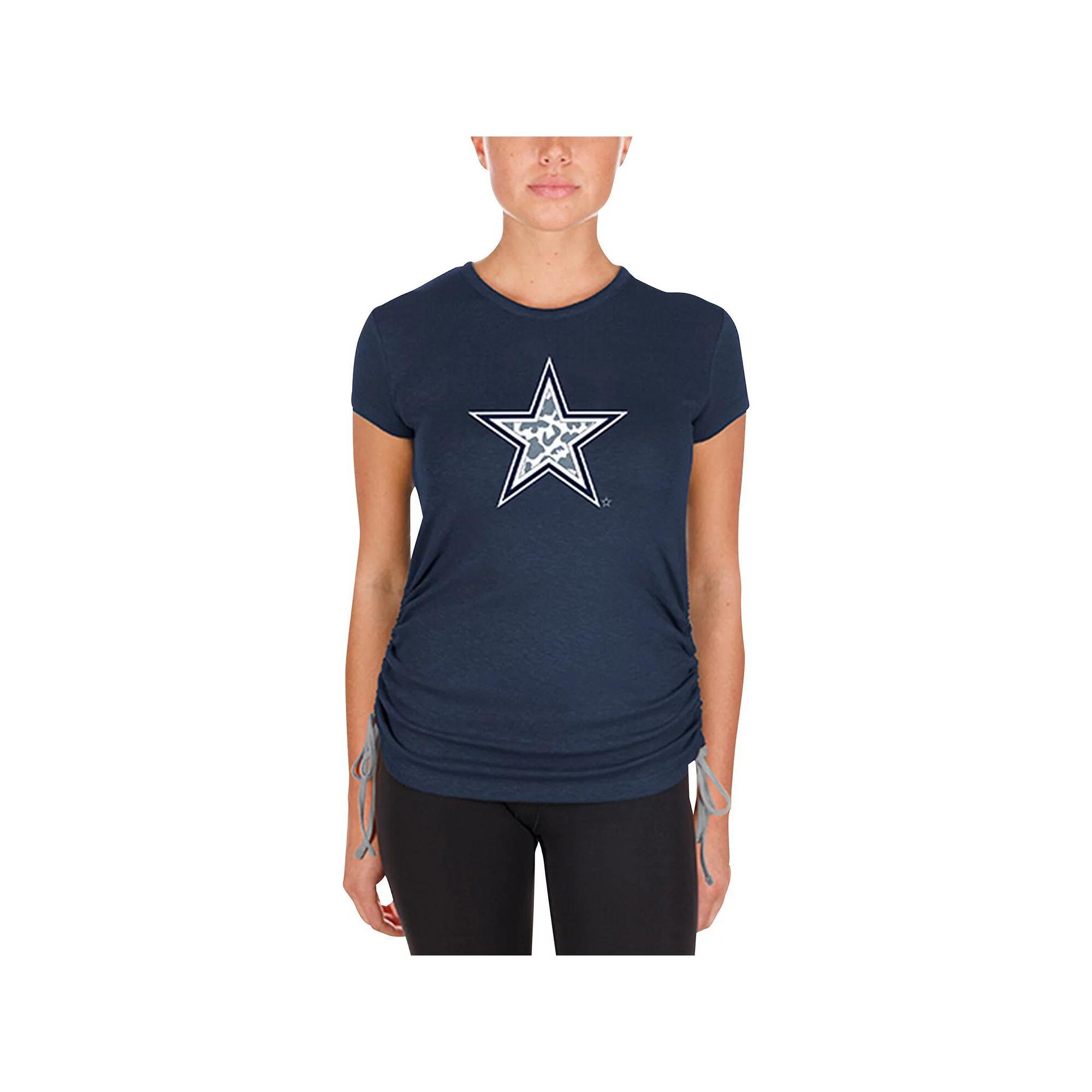 Women's New Era Navy Dallas Cowboys Ruched Side T-Shirt,  Product Image