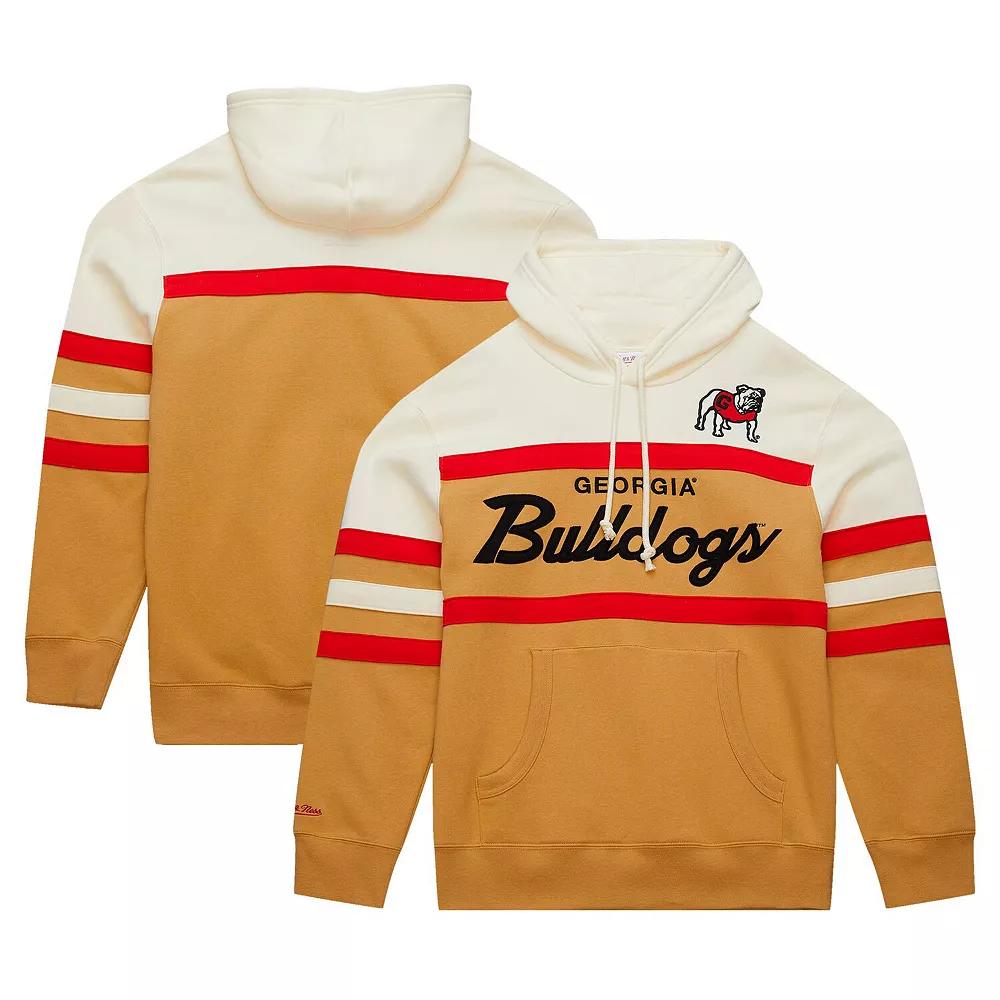 Men's Mitchell & Ness Cream Georgia Bulldogs Big & Tall Head Coach Pullover Hoodie, Size: 3XB, Beige Product Image