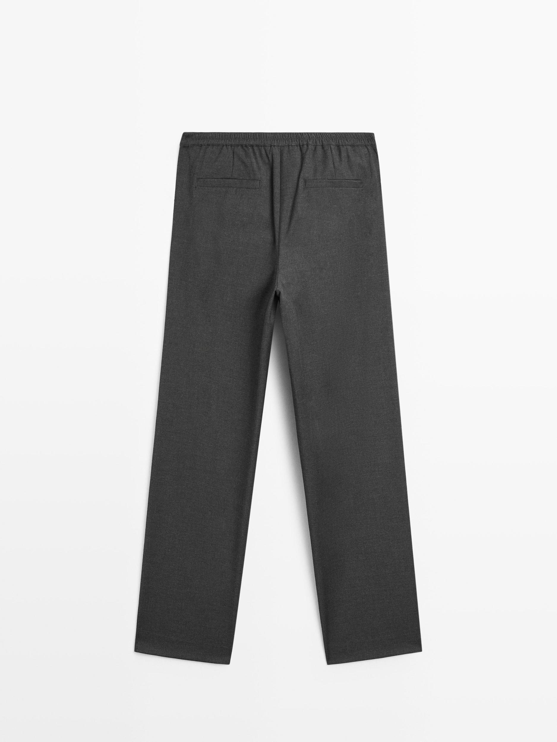 Dart trousers with elastic waistband Product Image