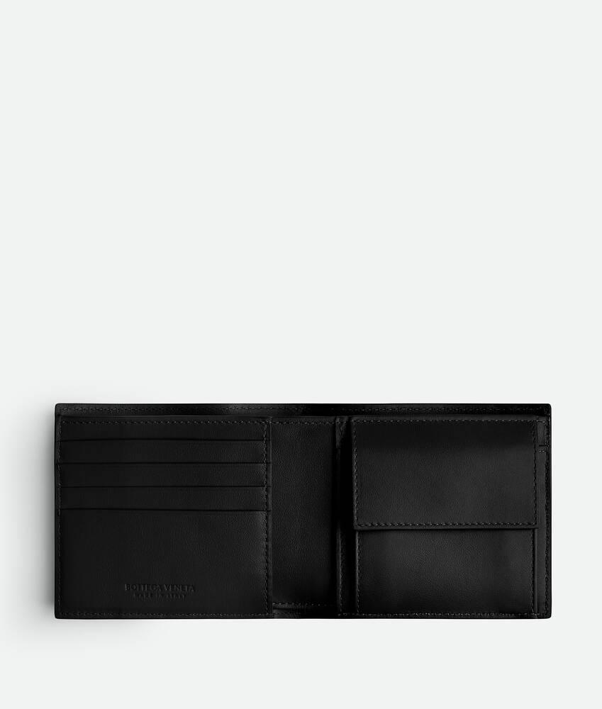 Men's Intrecciato Bi-Fold Wallet With Coin Purse in Black Product Image