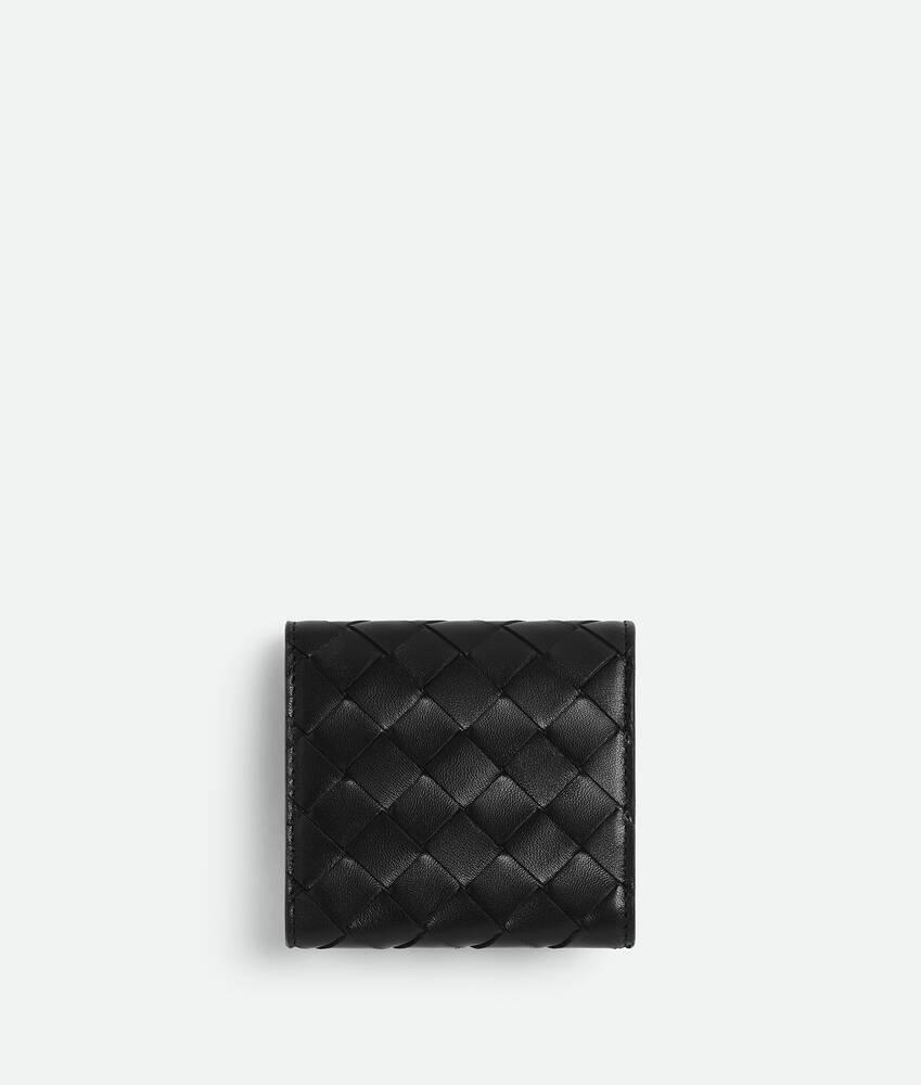 Women's Intrecciato Tri-Fold Wallet in Black Product Image