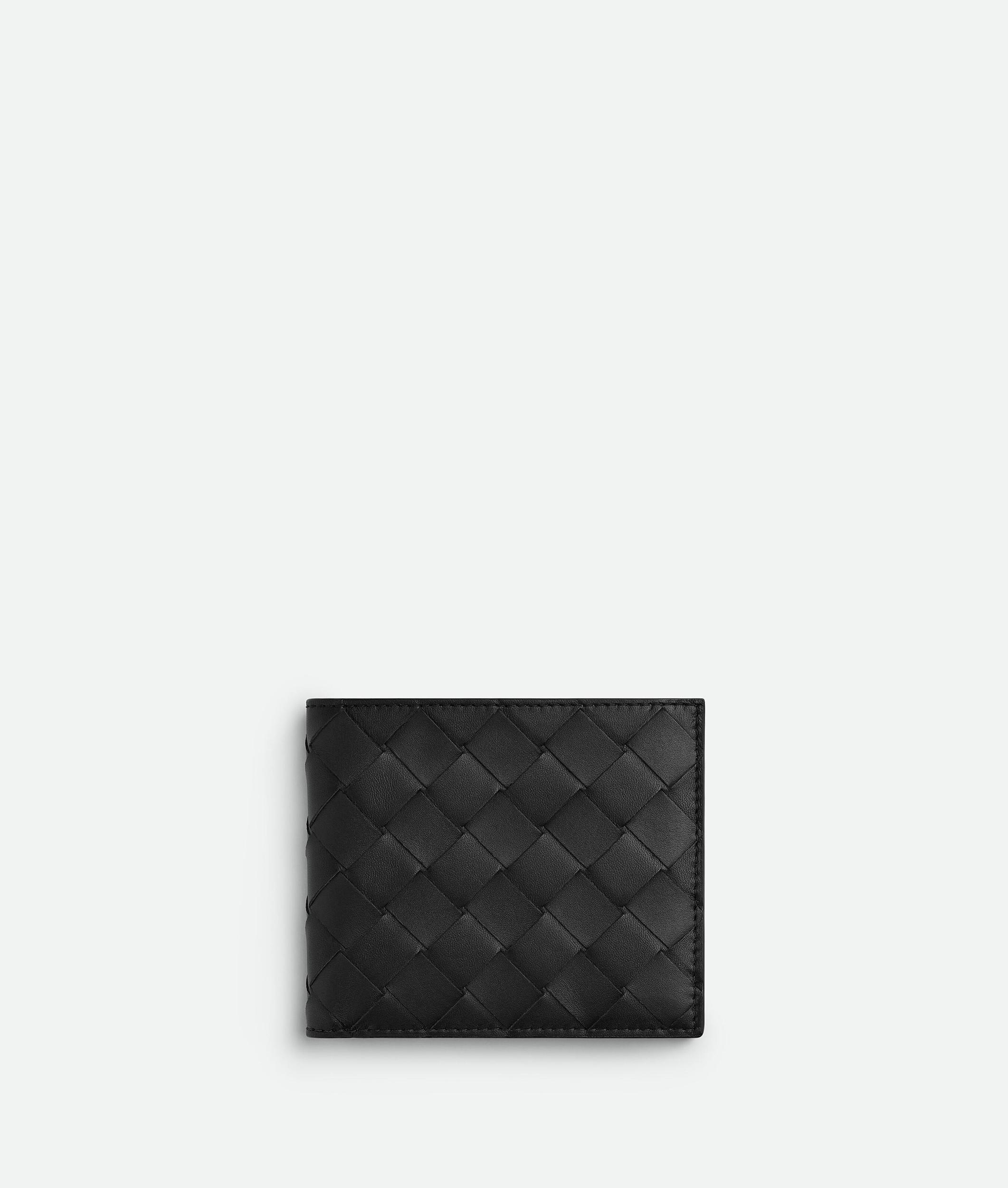 Men's Intrecciato Bi-Fold Wallet in Black/madder brown Product Image