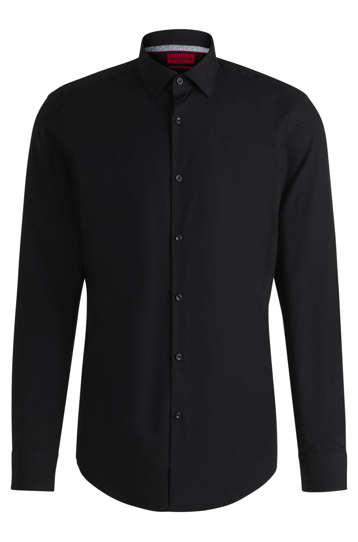 Slim-fit shirt in easy-iron cotton poplin Product Image