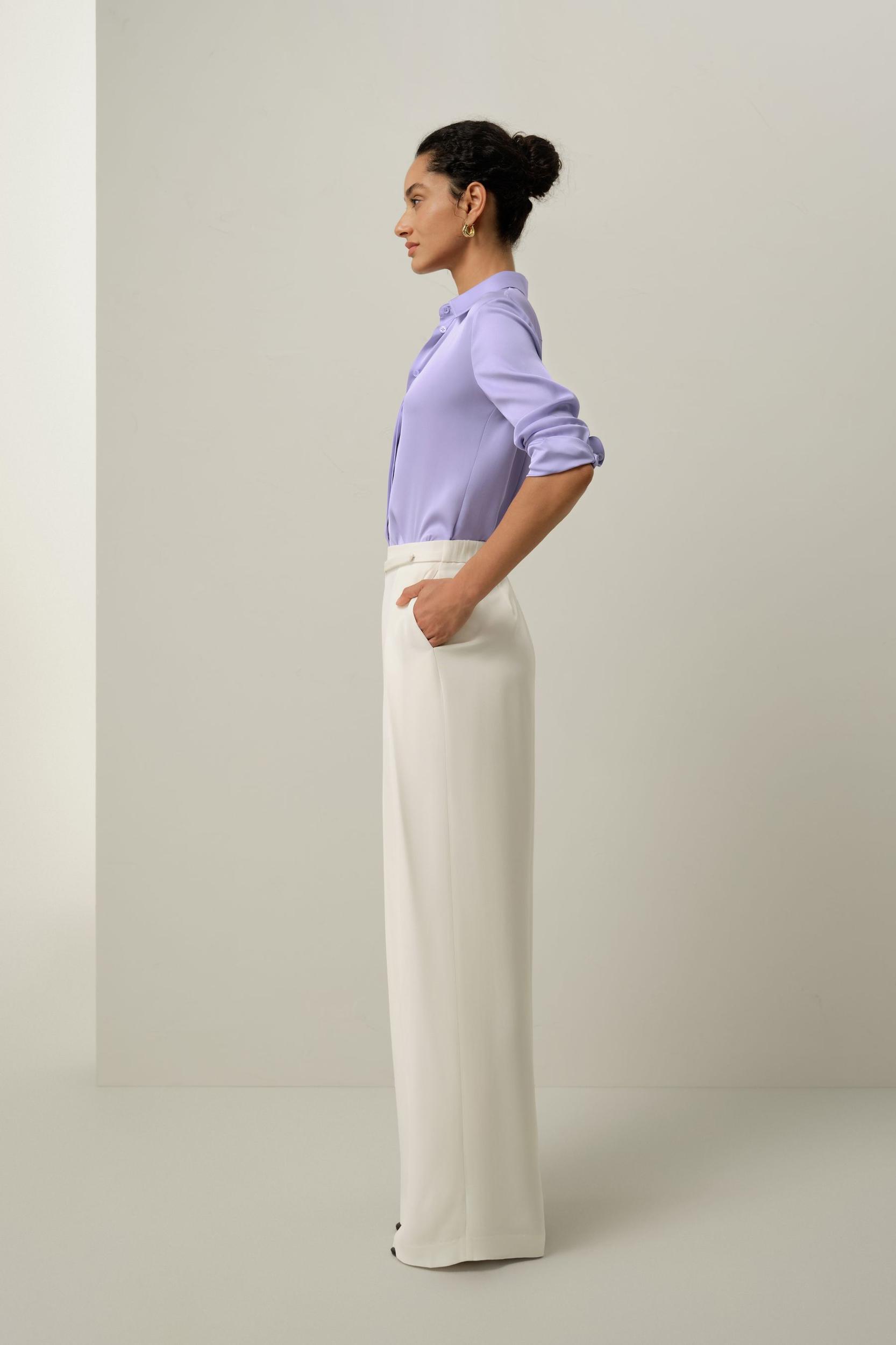 Heavy-Weight Silk Crepe Wide-Leg Pant Product Image