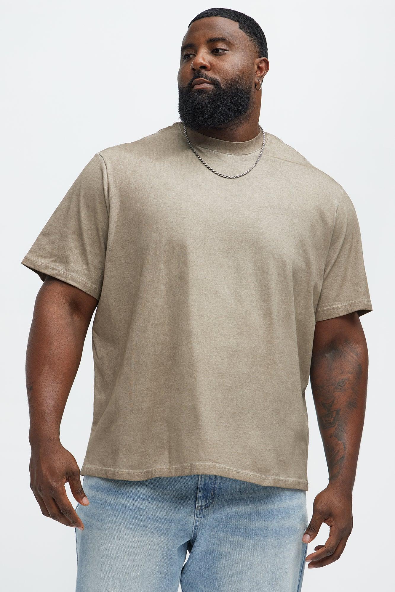 Tinted Wash Oversized Heavyweight Short Sleeve Tee - Brown Product Image