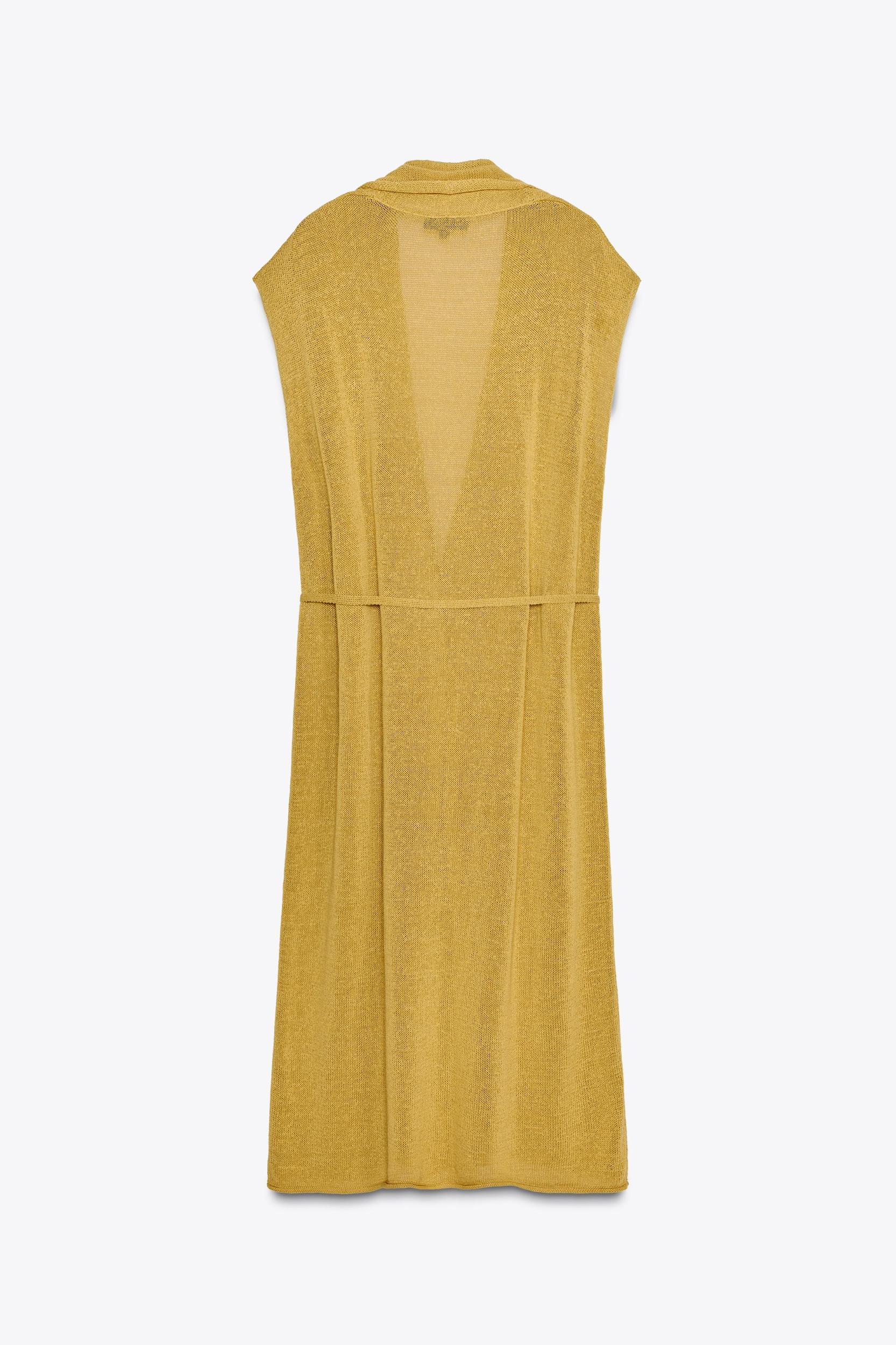 LONG KNIT JACKET WITH LINEN Product Image