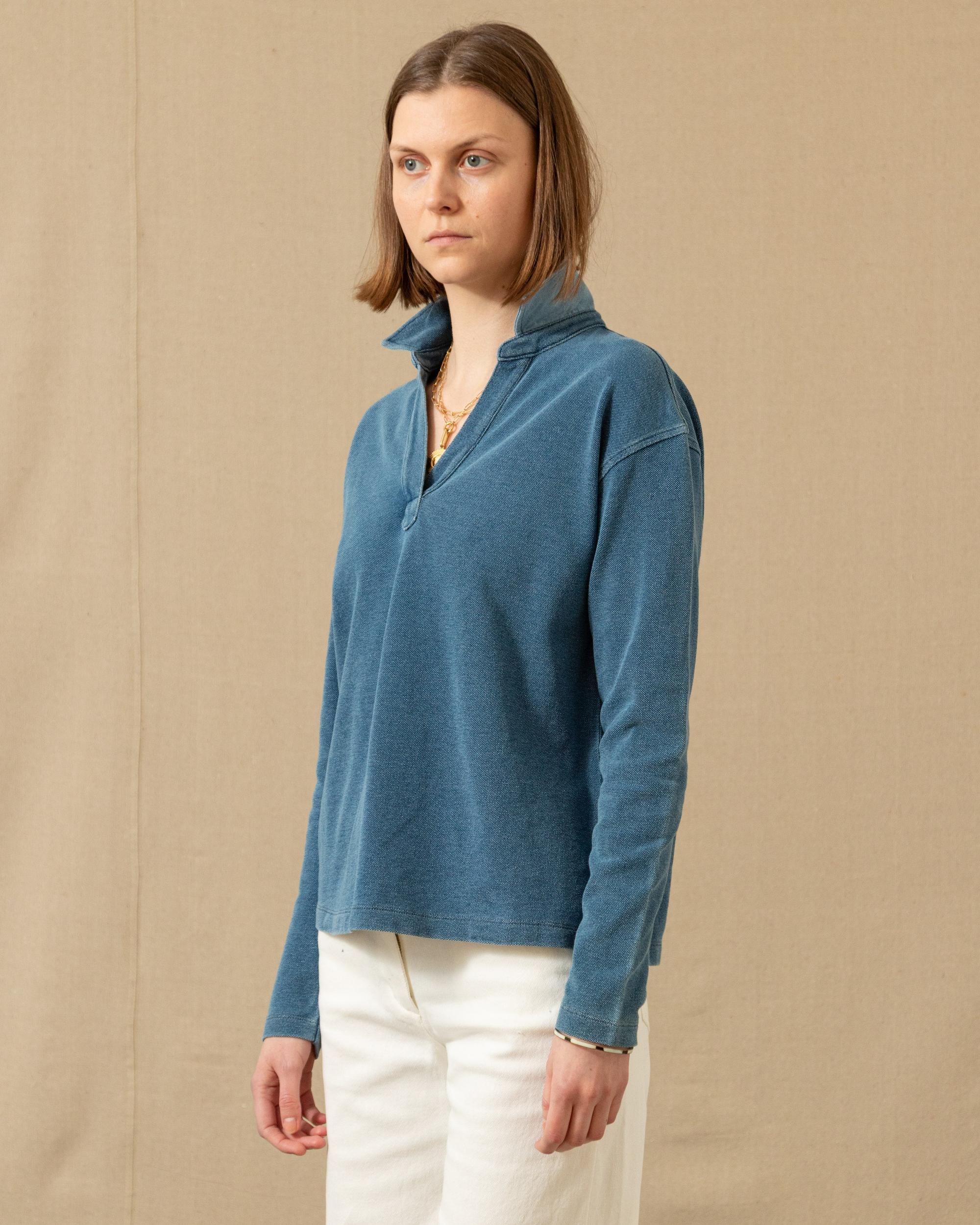 Indigo Inlet Pullover in Heavyweight Pique Product Image