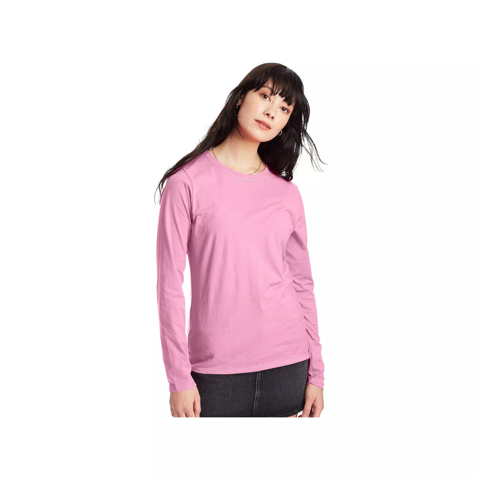 Women's Hanes® Originals Long Sleeve Crewneck Tee,  Product Image