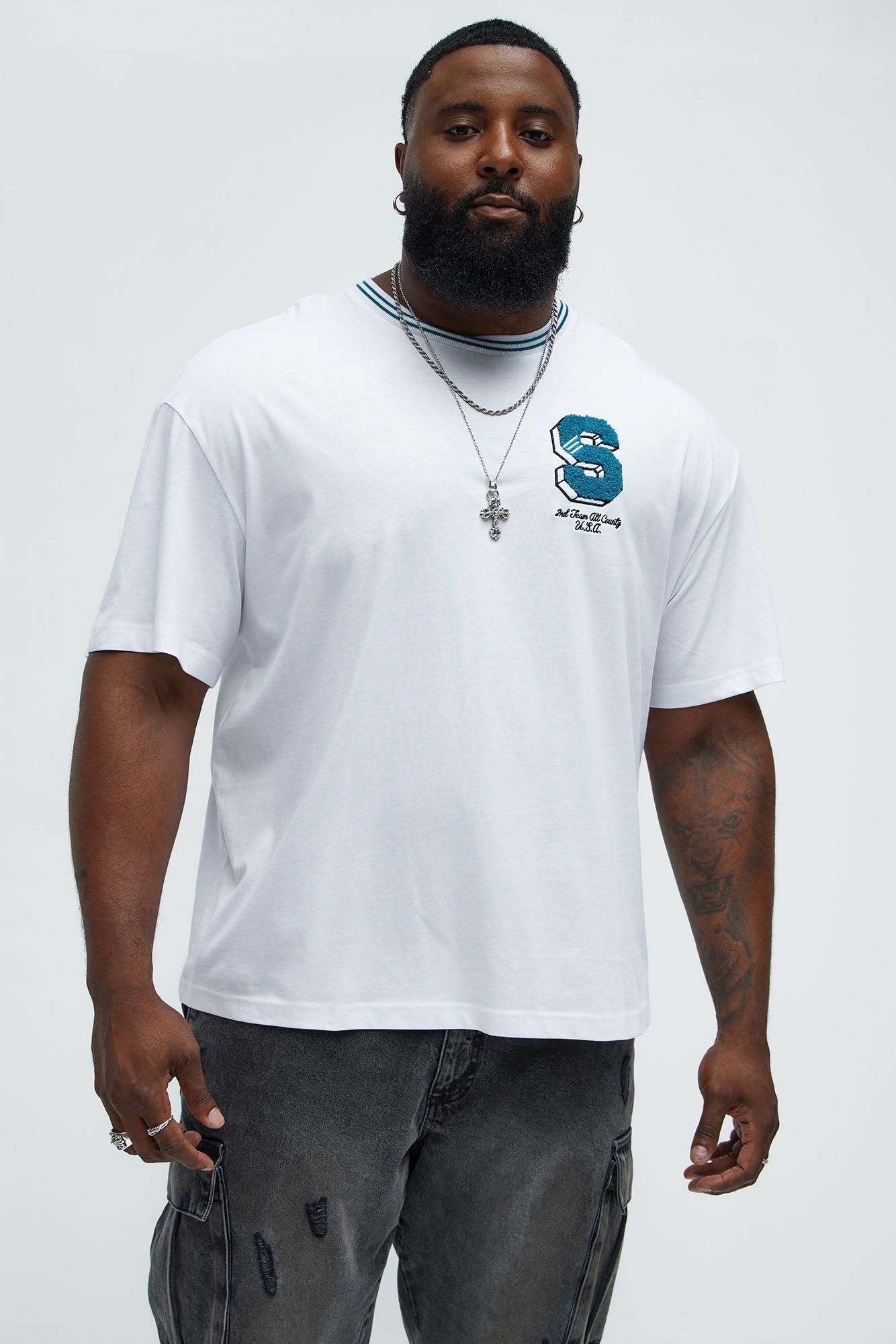 Varsity Chenille Patch Tee - White Product Image