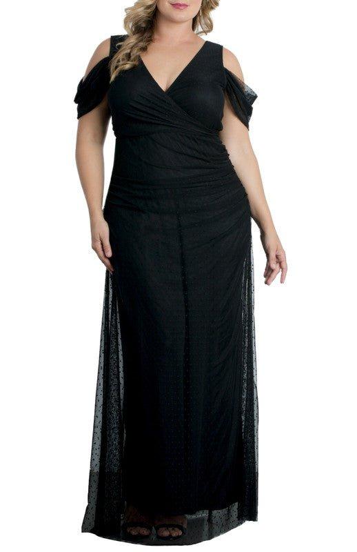 Seraphina Mesh Evening Gown - Plus Product Image
