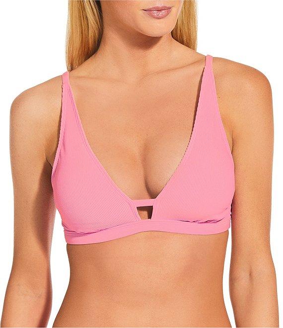 Gianni Bini Solid Ribbed High Leg High Waist Swim Bottom Product Image