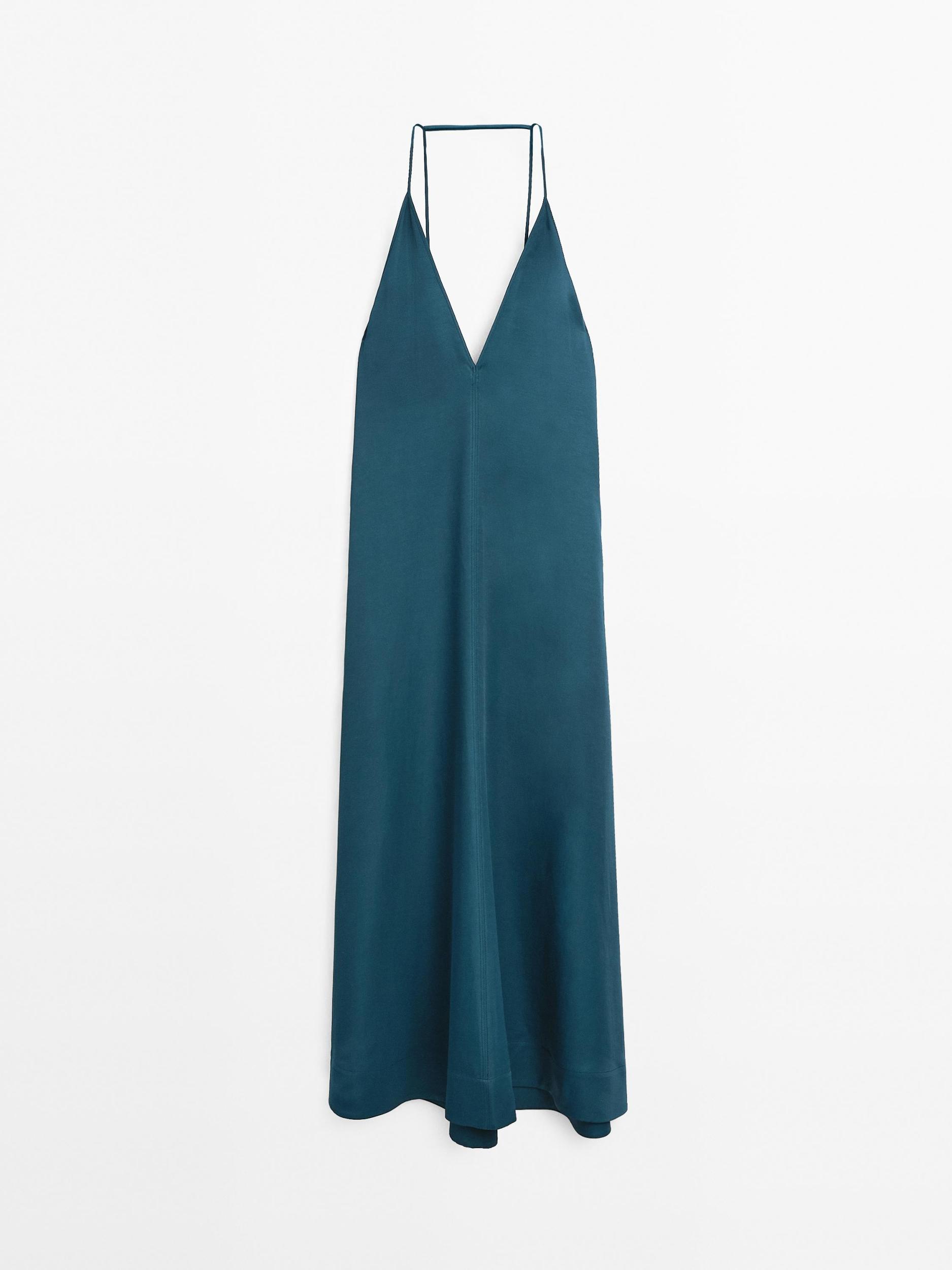 Long flowing V-neck dress Product Image