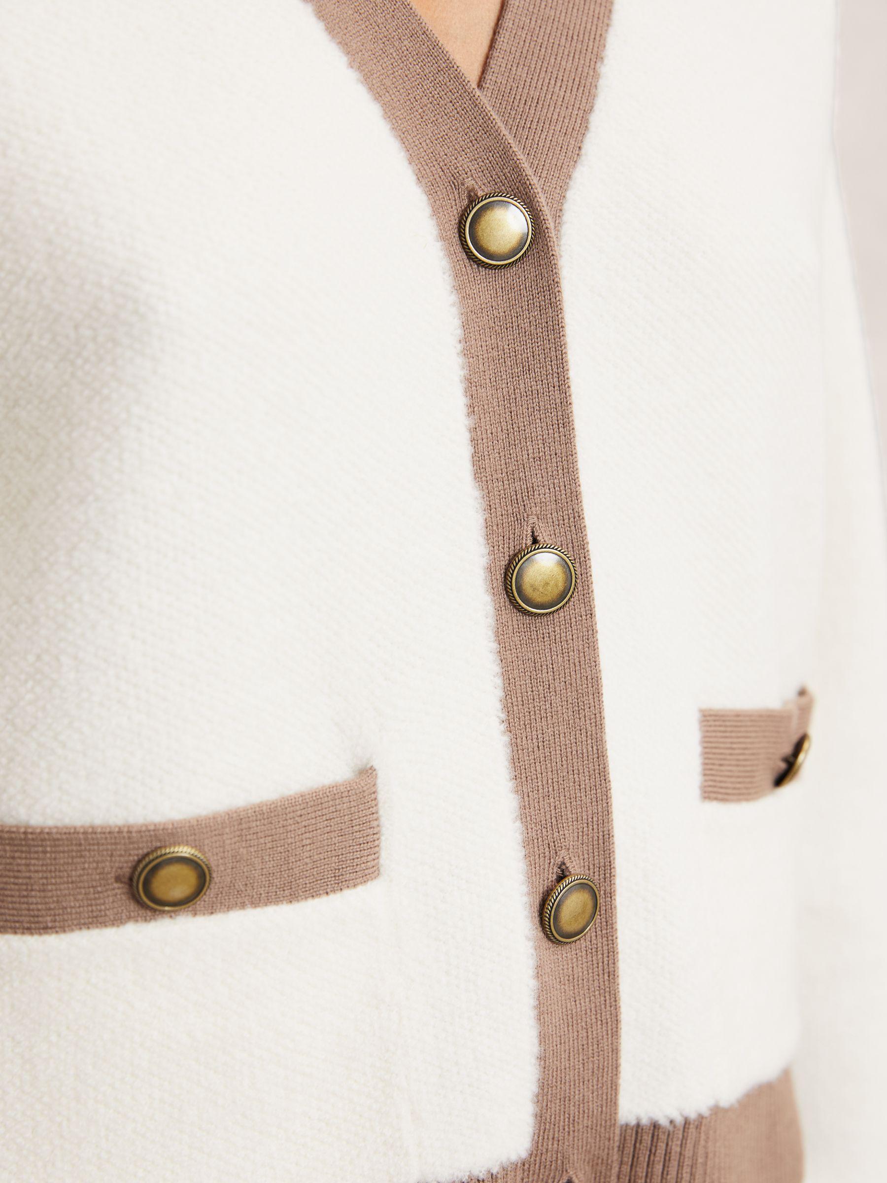 Wool Colourblock Cardigan in Cream/Neutral Product Image