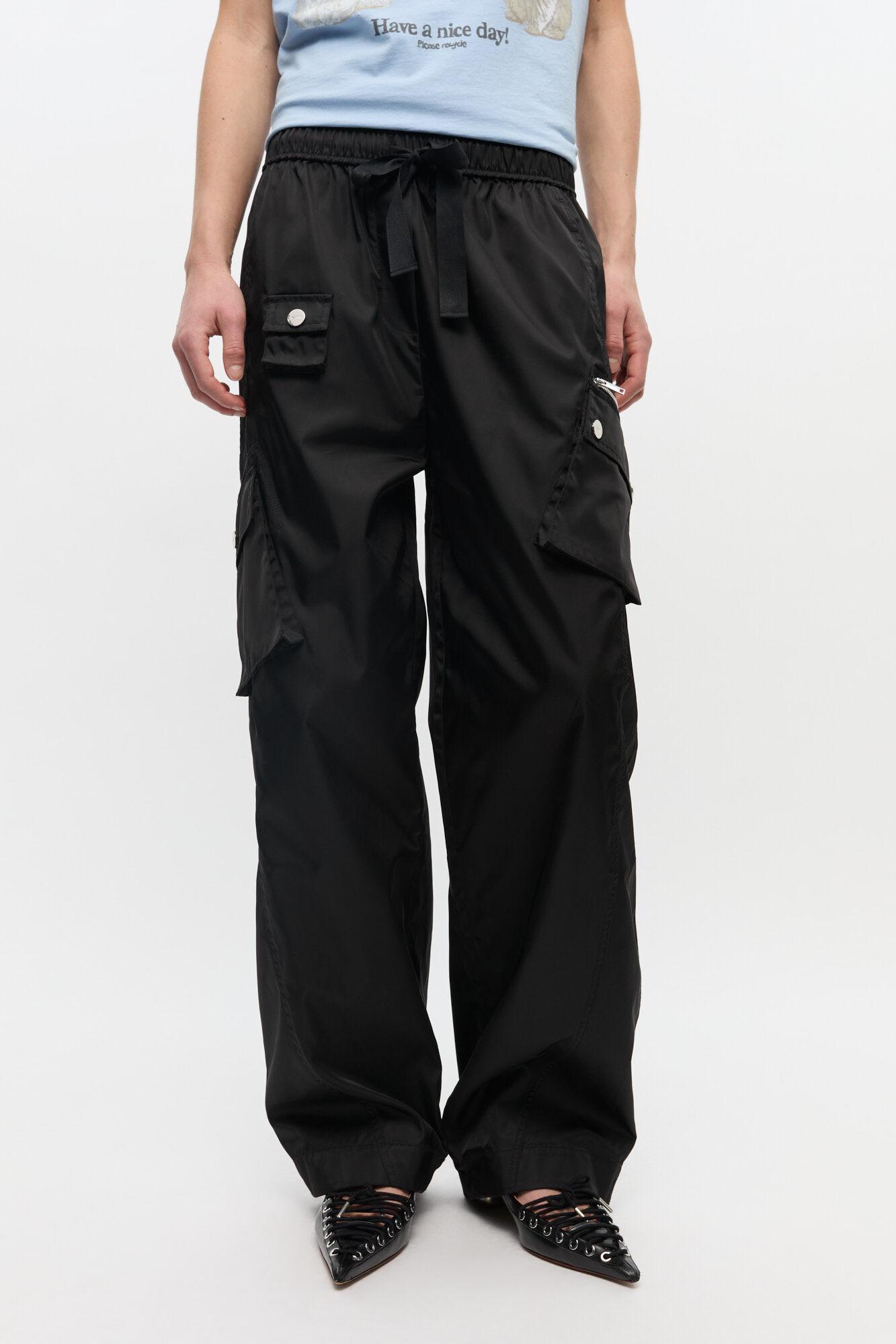 Black Nylon Elasticated Pants Product Image